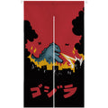 Ofat Home Cartoon Dinosaur Noren Curtain, 33.5" x 59" | Funny fire-breathing monster doorway curtain with Japanese style design for bedroom, dorm or gaming room decor