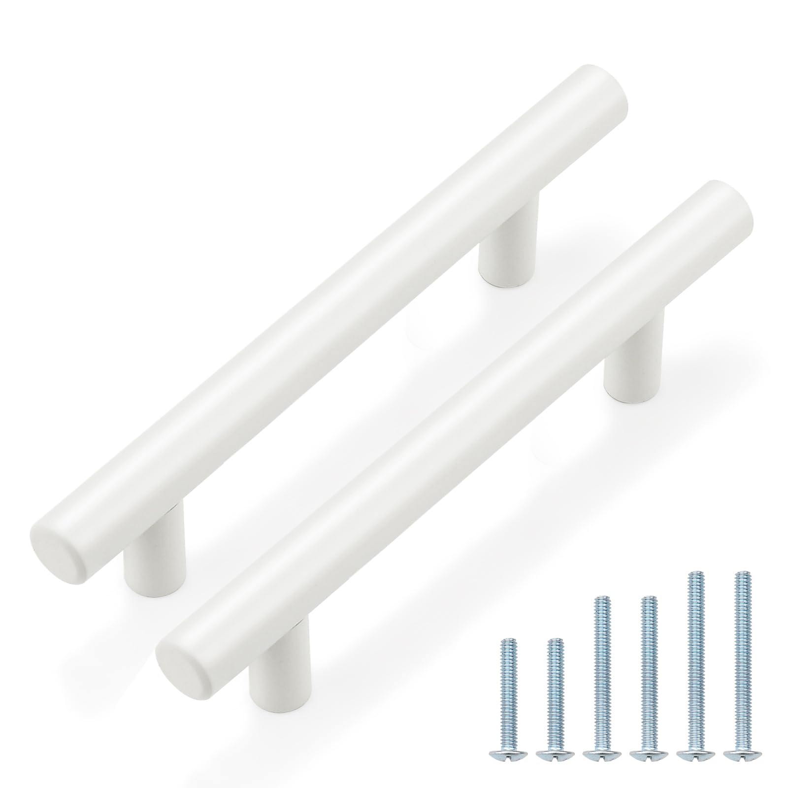 Probrico (30 Pack 3 Inch Hole Centers Kitchen Cabinet Handles Euro T Bar Cabinet Pulls Stainless Steel Kitchen Drawer Handles Brushed Nickel Furniture Dresser Cabinet Hardware, 5 Inch Total Length