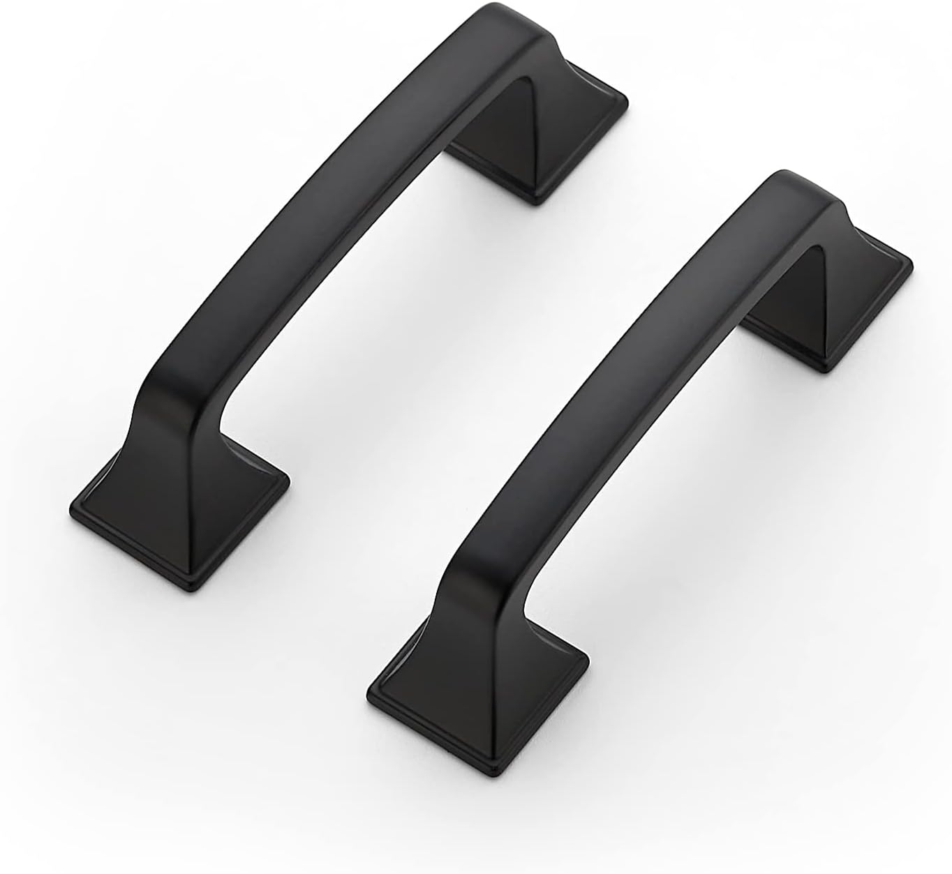Ravinte 5 Pack Solid 3" Square Foot Arch Pulls Kitchen Cabinet Handles Matte Black Drawer Pulls Kitchen Cabinet Hardware for Cupboard Handles