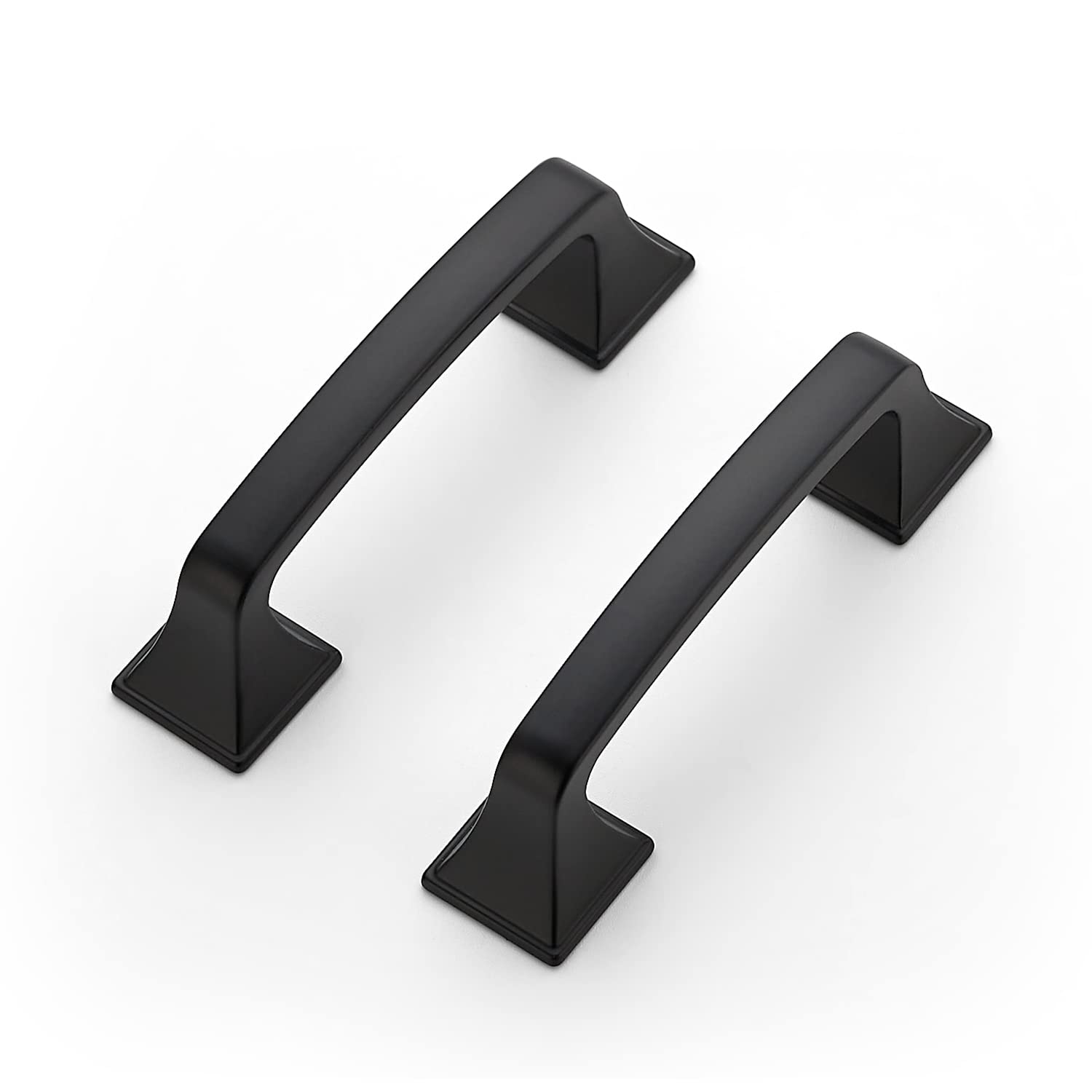 Ravinte 5 Pack Solid 3" Square Foot Arch Pulls Kitchen Cabinet Handles Matte Black Drawer Pulls Kitchen Cabinet Hardware for Cupboard Handles