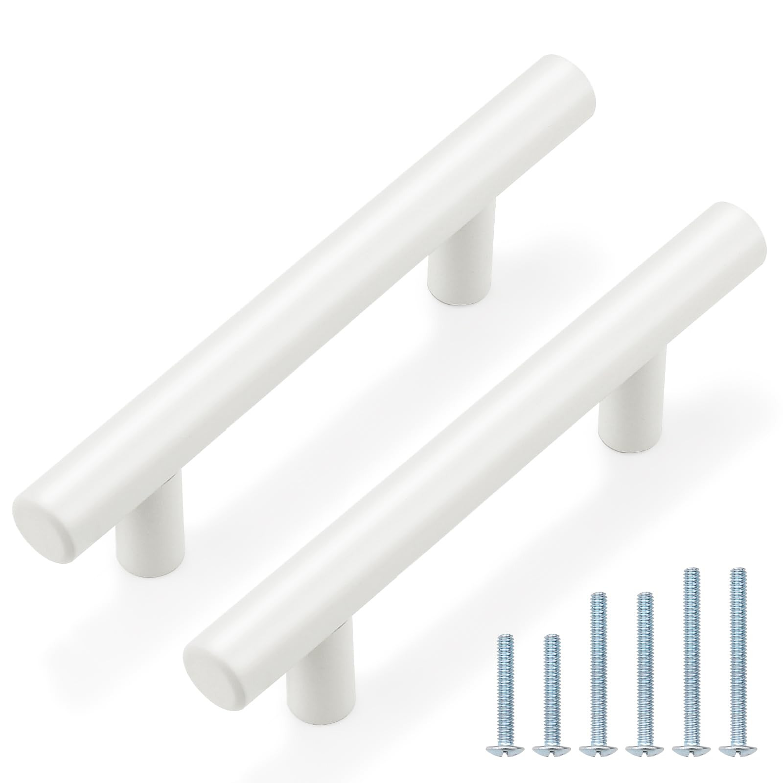Probrico (30 Pack 3 Inch Hole Centers Kitchen Cabinet Handles Euro T Bar Cabinet Pulls Stainless Steel Kitchen Drawer Handles Brushed Nickel Furniture Dresser Cabinet Hardware, 5 Inch Total Length