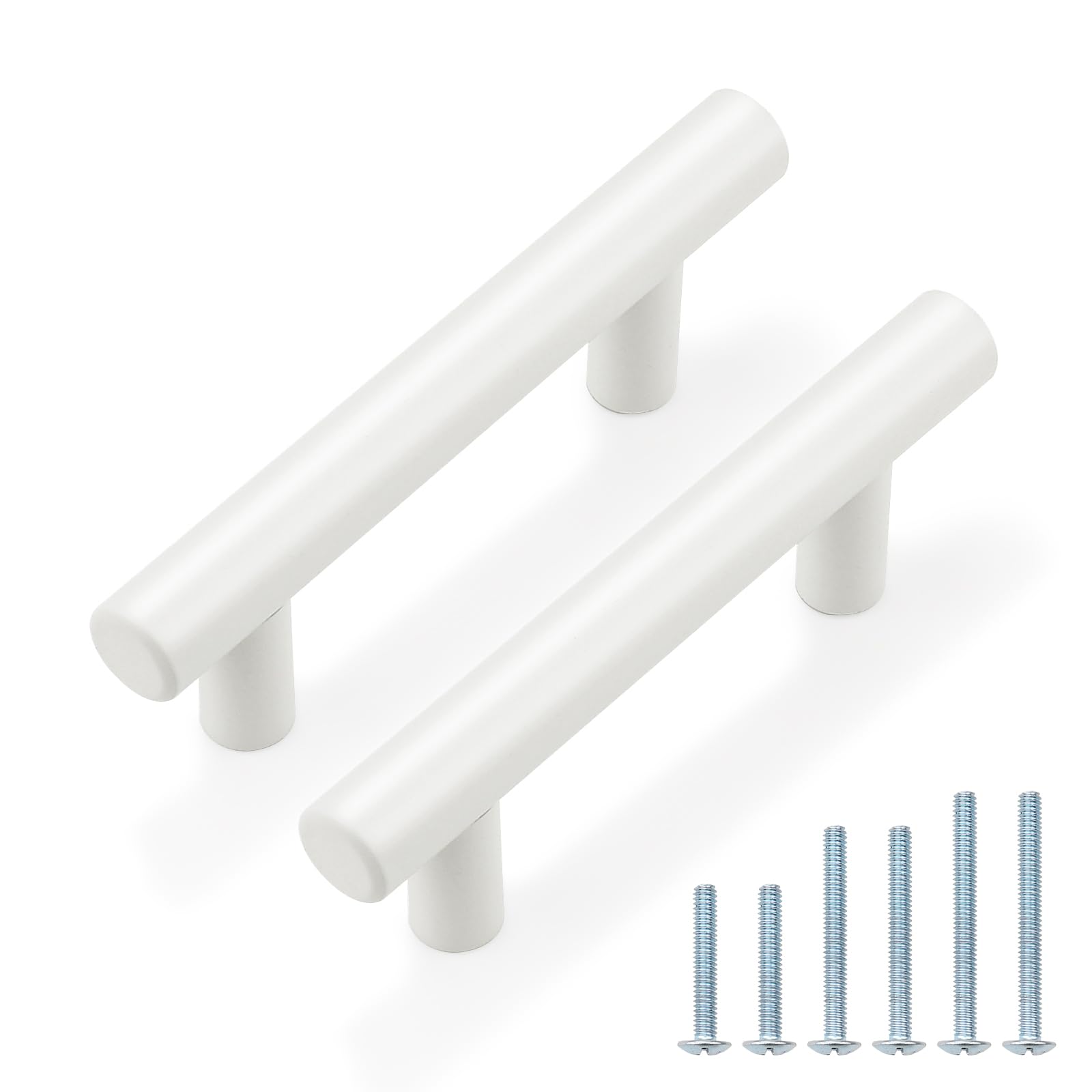 Probrico (30 Pack 3 Inch Hole Centers Kitchen Cabinet Handles Euro T Bar Cabinet Pulls Stainless Steel Kitchen Drawer Handles Brushed Nickel Furniture Dresser Cabinet Hardware, 5 Inch Total Length
