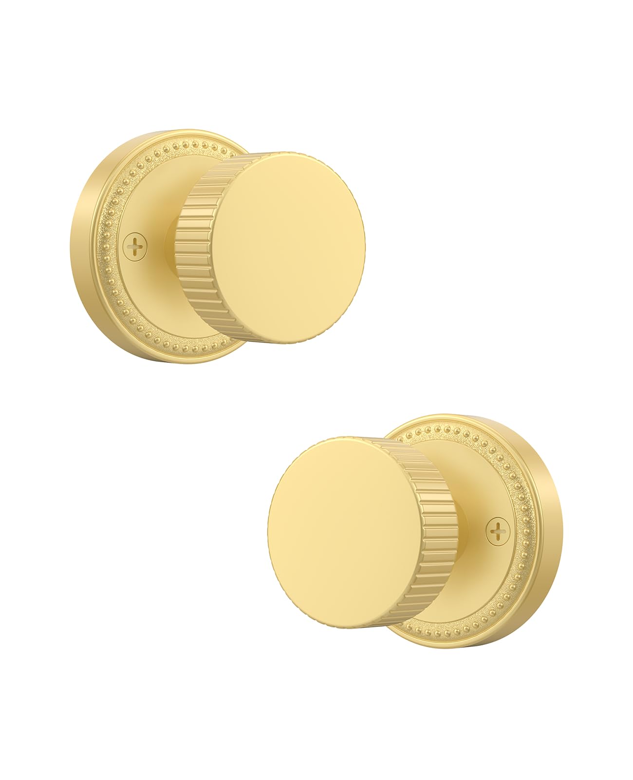 Asidrama 4 Pack Antique Brass Privacy Door Knobs with Lock, Vintage Door Handles with Antique Brass Door Knobs Interior for Bedroom or Bathroom, Heavy Duty Door Lever for Left Right Sided Doors