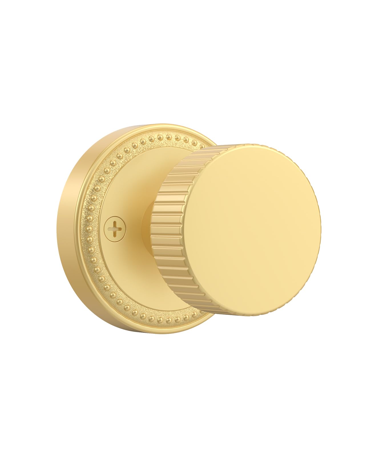 Asidrama 4 Pack Antique Brass Privacy Door Knobs with Lock, Vintage Door Handles with Antique Brass Door Knobs Interior for Bedroom or Bathroom, Heavy Duty Door Lever for Left Right Sided Doors