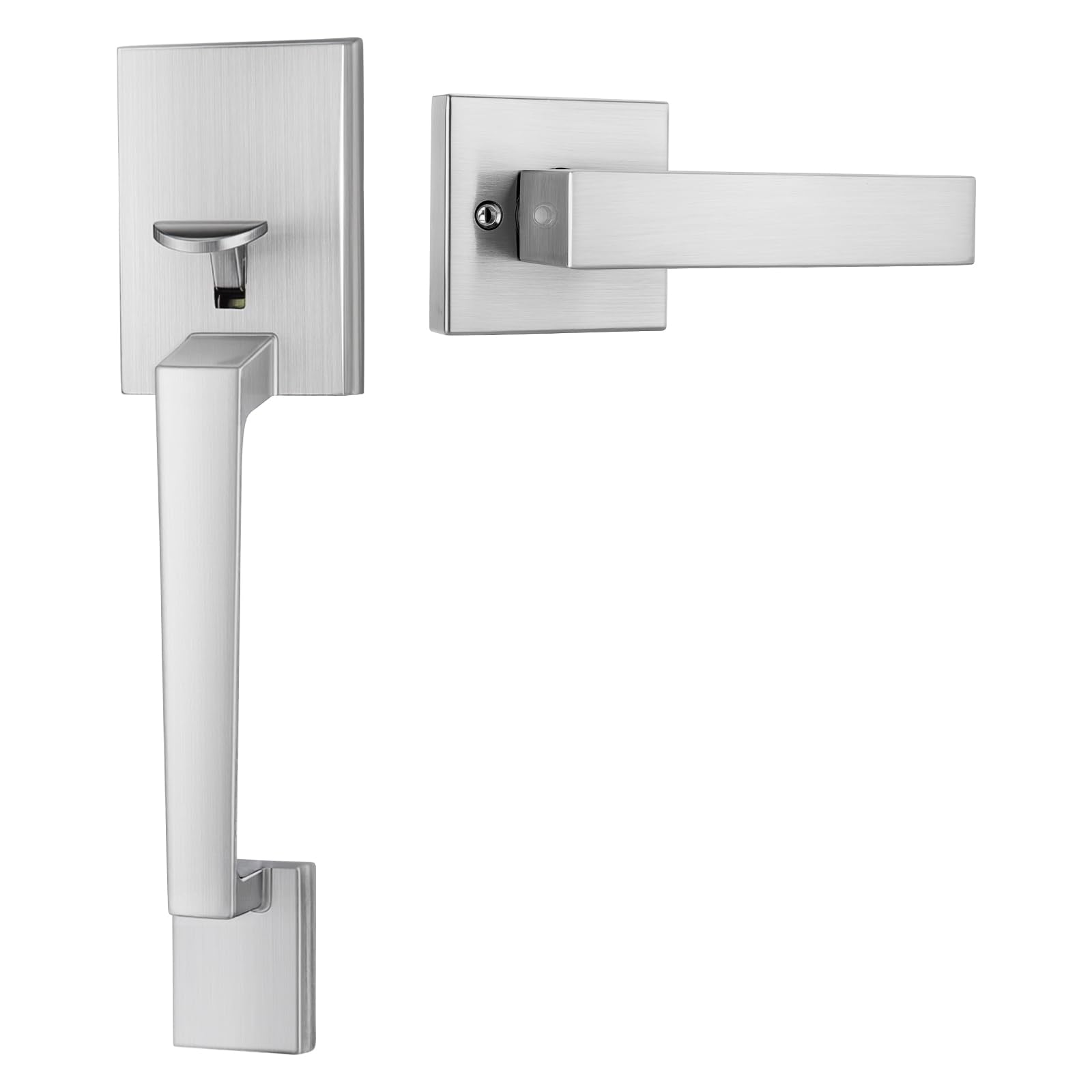 Goldenwarm Front Door Handle and Deadbolt Set, Gold Front Door Lock Set with Reversible Handle Lever, Modern Front Door Hardware, Front Door Handles and Locks