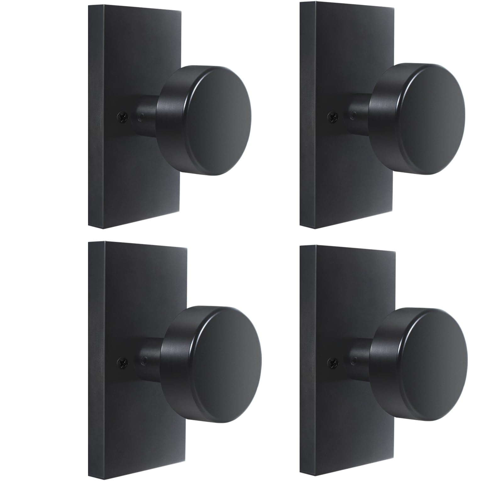 Polished Chrome Door Knobs Interior with Lock, Modern Privacy Door Knob Door Handles for Bathroom Bedroom Round