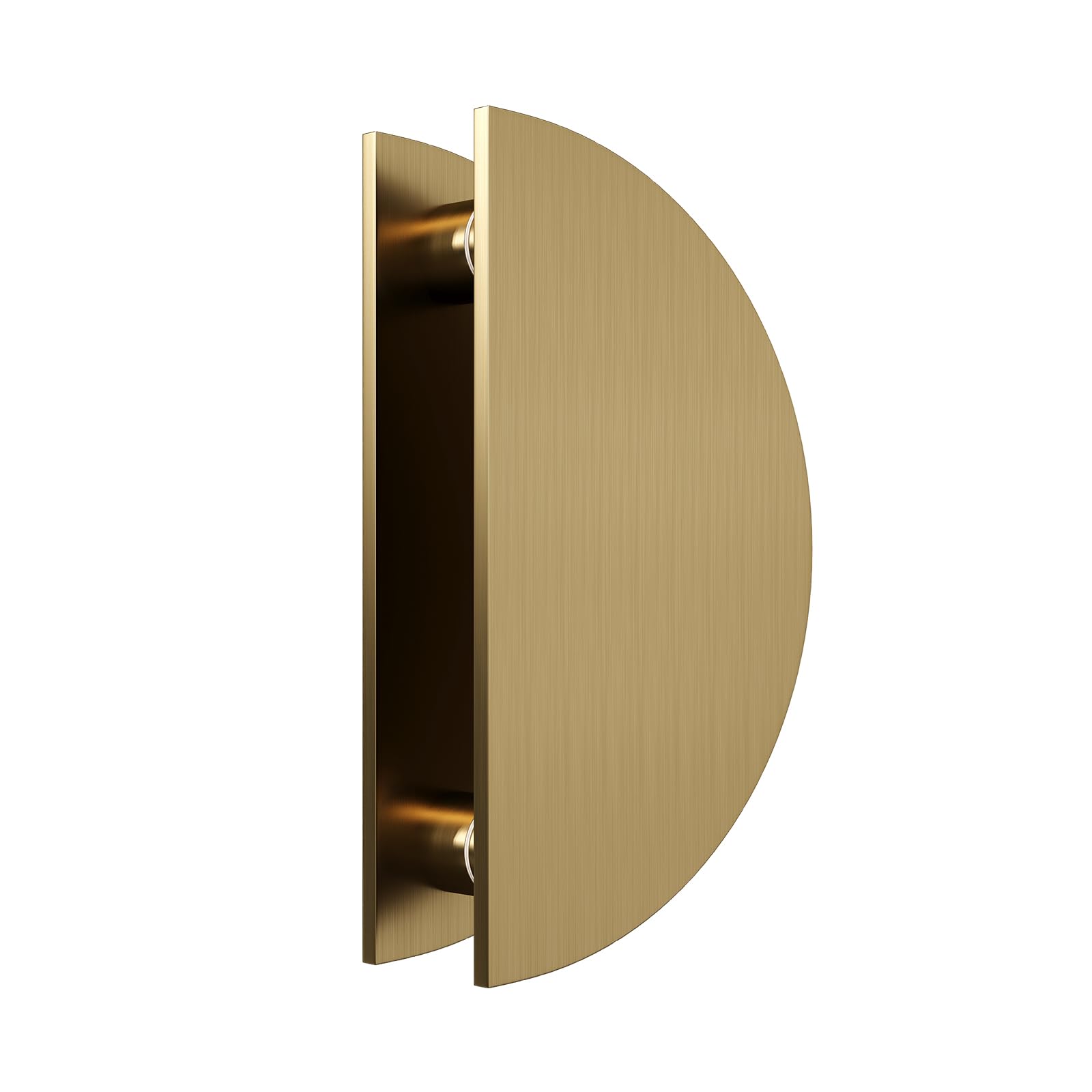 Half-Round Pull Handle, Double-Sided Heavy-Duty Aluminum Push-Pull Handle, Commercial-Grade Glass Door Handle, Barn Door Handle, for Wooden Doors(Gold, Dia 7.9in)