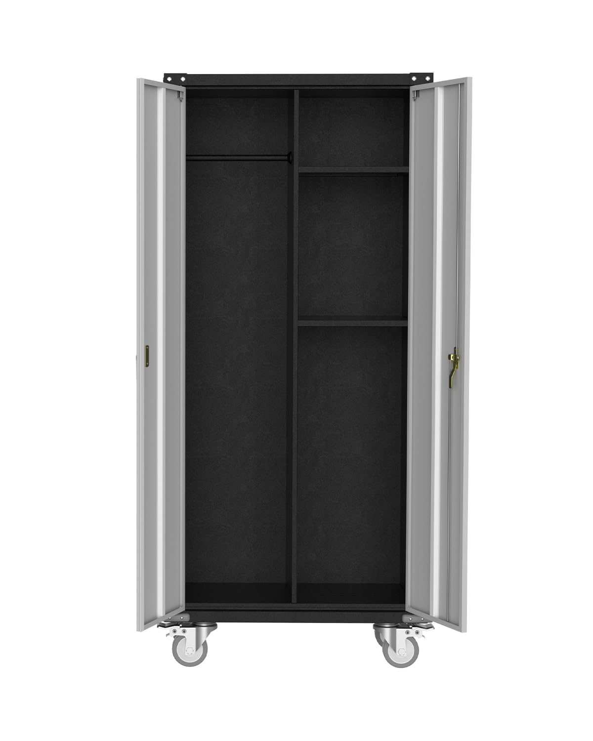 IDEALHOUSE Heavy Duty Rolling Tool Cabinet - Mobile Metal Storage with Lock, 4 Wheels & Adjustable Shelf for Garage Workshop Organization (Grey)