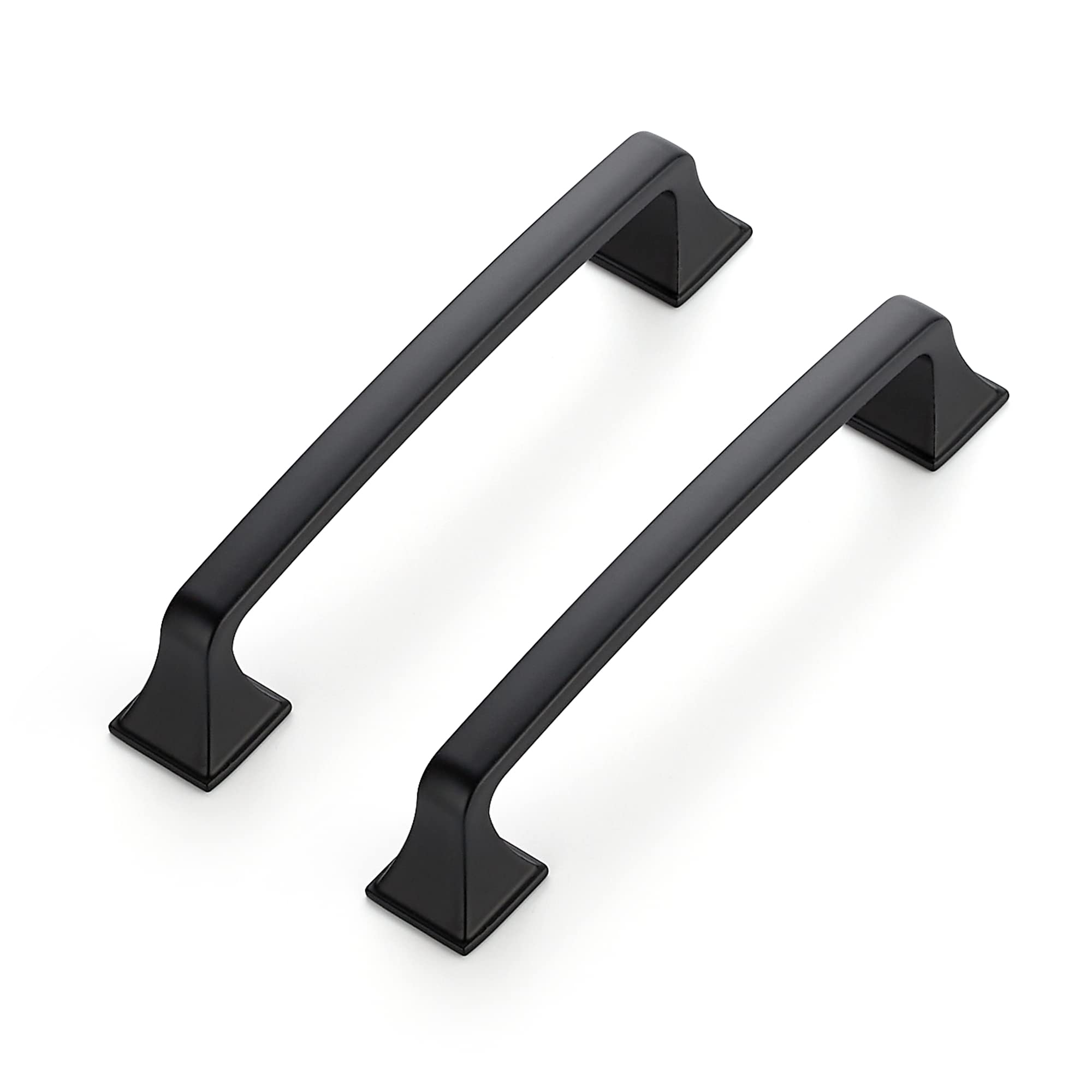 Ravinte 5 Pack Solid 3" Square Foot Arch Pulls Kitchen Cabinet Handles Matte Black Drawer Pulls Kitchen Cabinet Hardware for Cupboard Handles