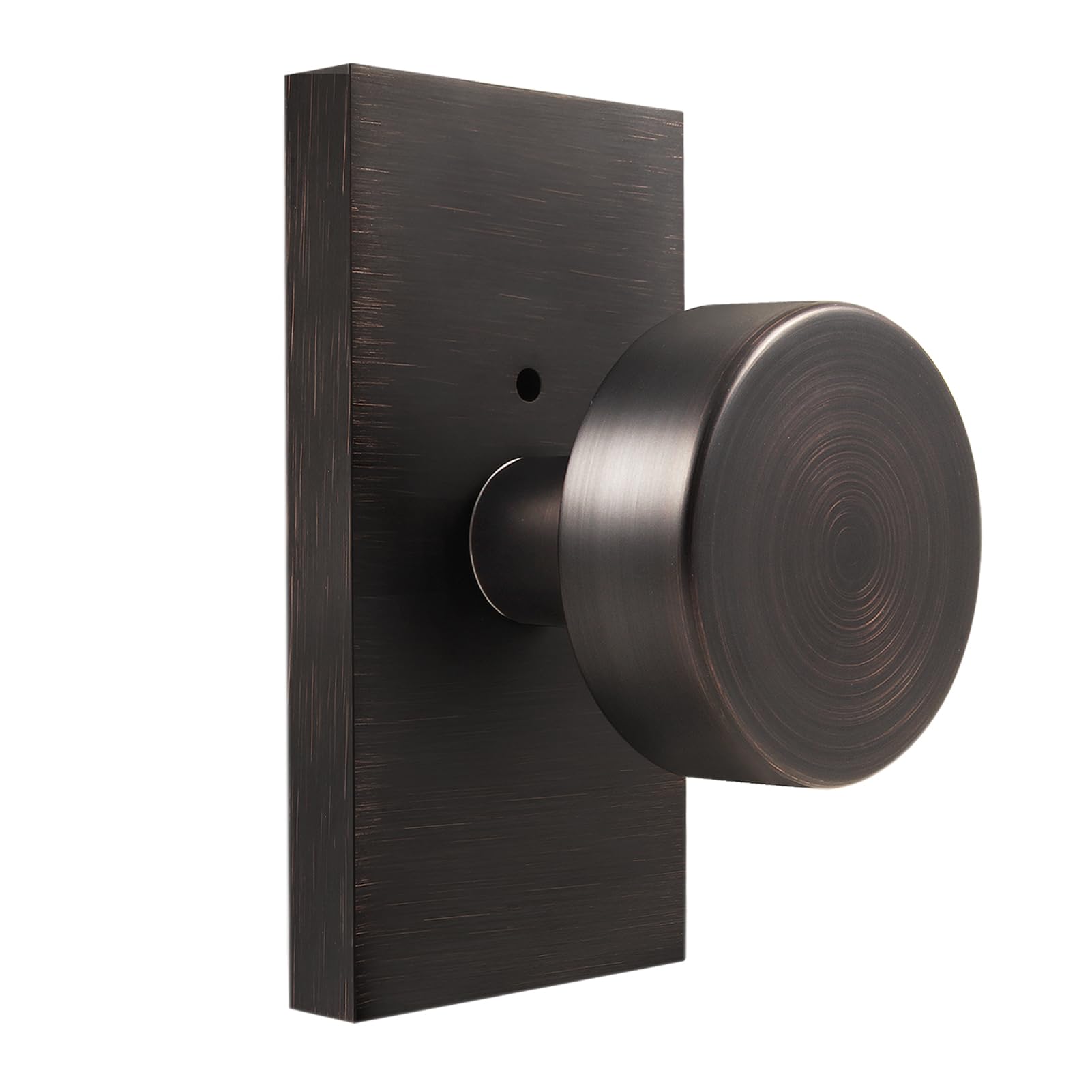 Polished Chrome Door Knobs Interior with Lock, Modern Privacy Door Knob Door Handles for Bathroom Bedroom Round