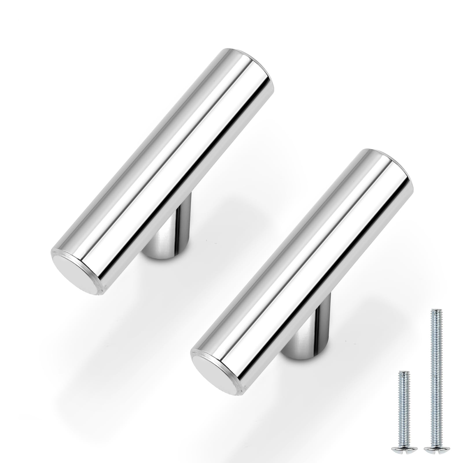 Probrico (30 Pack 3 Inch Hole Centers Kitchen Cabinet Handles Euro T Bar Cabinet Pulls Stainless Steel Kitchen Drawer Handles Brushed Nickel Furniture Dresser Cabinet Hardware, 5 Inch Total Length