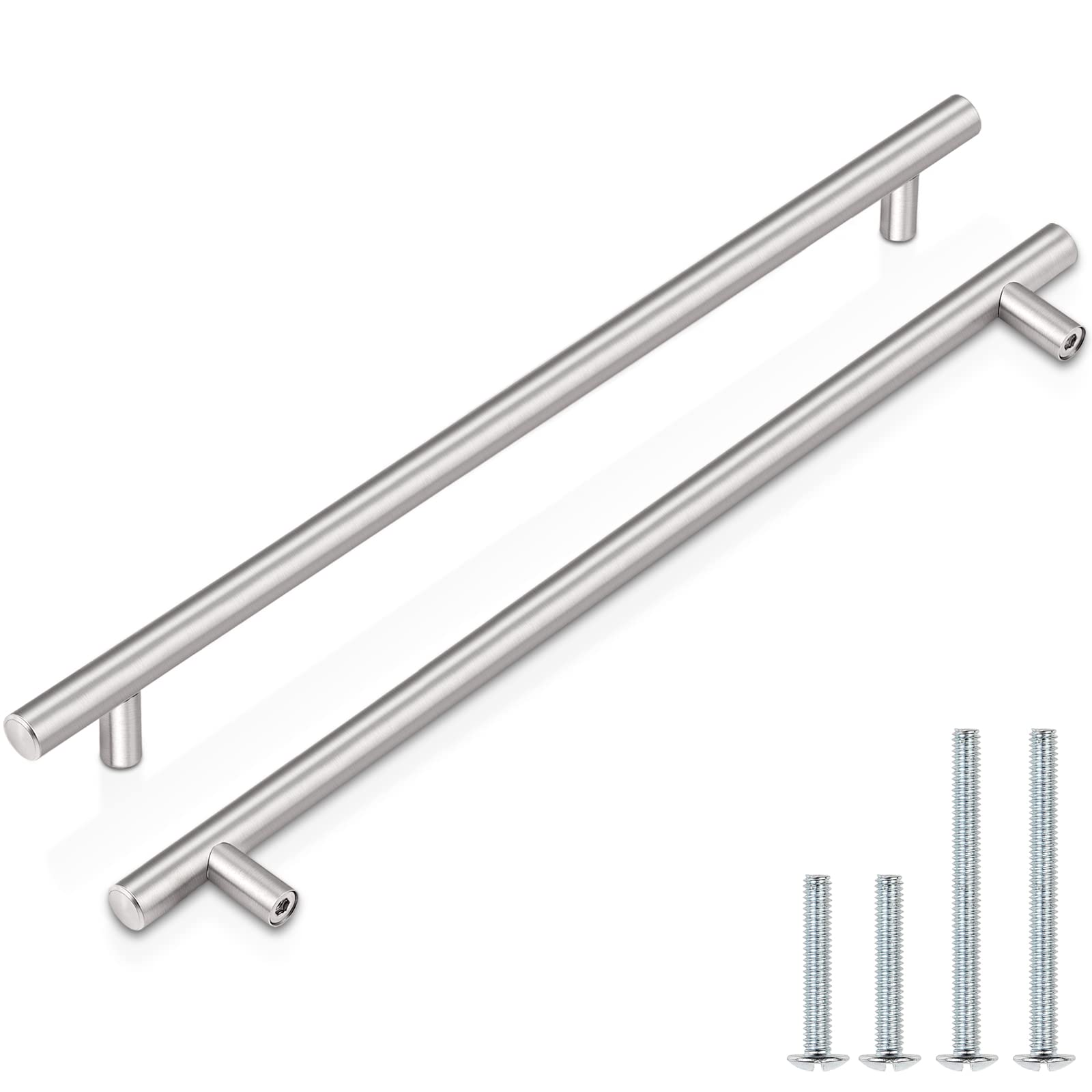 Probrico (30 Pack 3 Inch Hole Centers Kitchen Cabinet Handles Euro T Bar Cabinet Pulls Stainless Steel Kitchen Drawer Handles Brushed Nickel Furniture Dresser Cabinet Hardware, 5 Inch Total Length