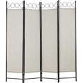 PayLessHere 4 Panel Room Divider 6FT Steel Frame Screen Folding Privacy Divider Freestanding Partition for Home Office Bedroom (Black)