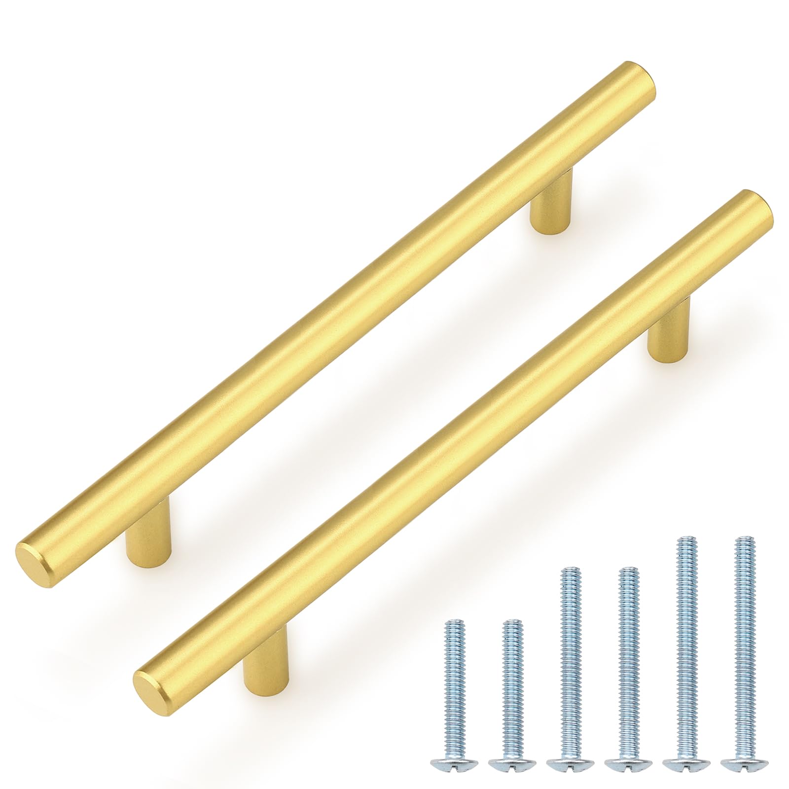 Probrico (30 Pack 3 Inch Hole Centers Kitchen Cabinet Handles Euro T Bar Cabinet Pulls Stainless Steel Kitchen Drawer Handles Brushed Nickel Furniture Dresser Cabinet Hardware, 5 Inch Total Length