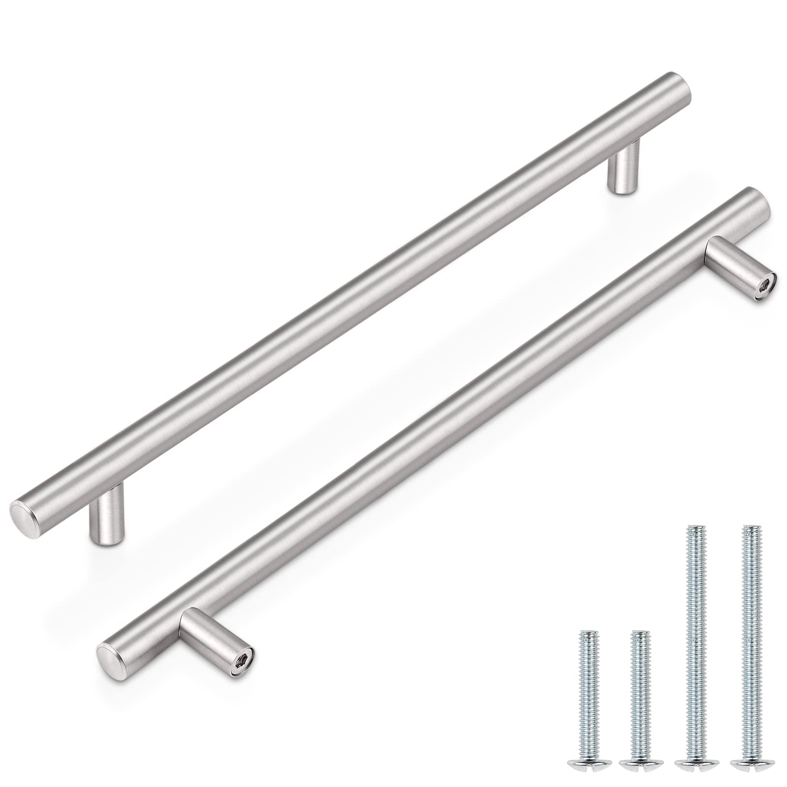 Probrico (30 Pack 3 Inch Hole Centers Kitchen Cabinet Handles Euro T Bar Cabinet Pulls Stainless Steel Kitchen Drawer Handles Brushed Nickel Furniture Dresser Cabinet Hardware, 5 Inch Total Length