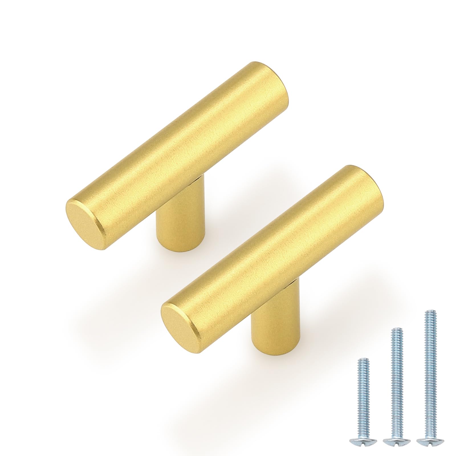 Probrico (30 Pack 3 Inch Hole Centers Kitchen Cabinet Handles Euro T Bar Cabinet Pulls Stainless Steel Kitchen Drawer Handles Brushed Nickel Furniture Dresser Cabinet Hardware, 5 Inch Total Length