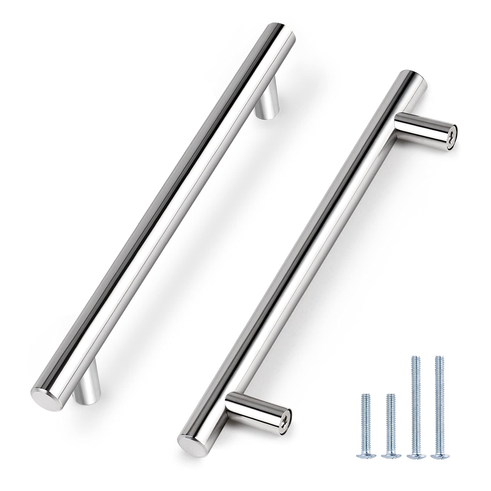 Probrico (30 Pack 3 Inch Hole Centers Kitchen Cabinet Handles Euro T Bar Cabinet Pulls Stainless Steel Kitchen Drawer Handles Brushed Nickel Furniture Dresser Cabinet Hardware, 5 Inch Total Length