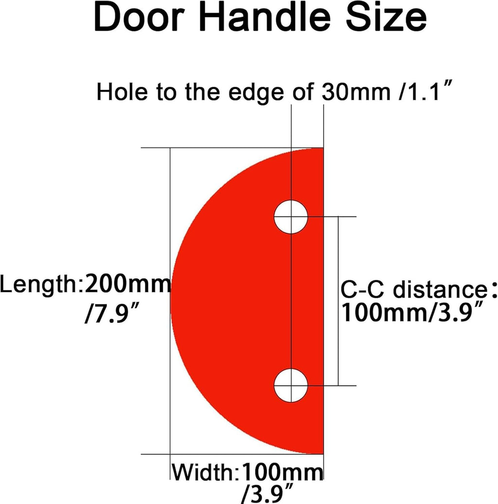 Half-Round Pull Handle, Double-Sided Heavy-Duty Aluminum Push-Pull Handle, Commercial-Grade Glass Door Handle, Barn Door Handle, for Wooden Doors(Gold, Dia 7.9in)