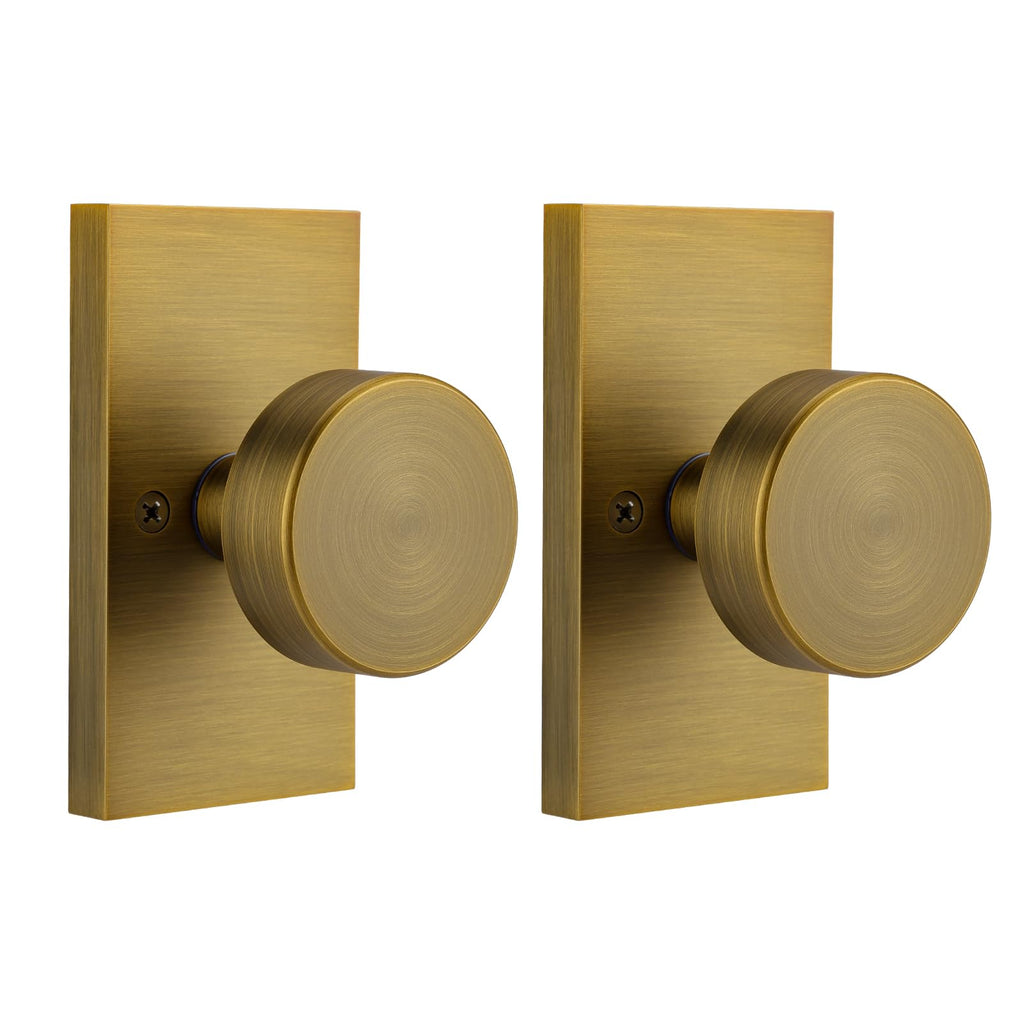 Polished Chrome Door Knobs Interior with Lock, Modern Privacy Door Knob Door Handles for Bathroom Bedroom Round