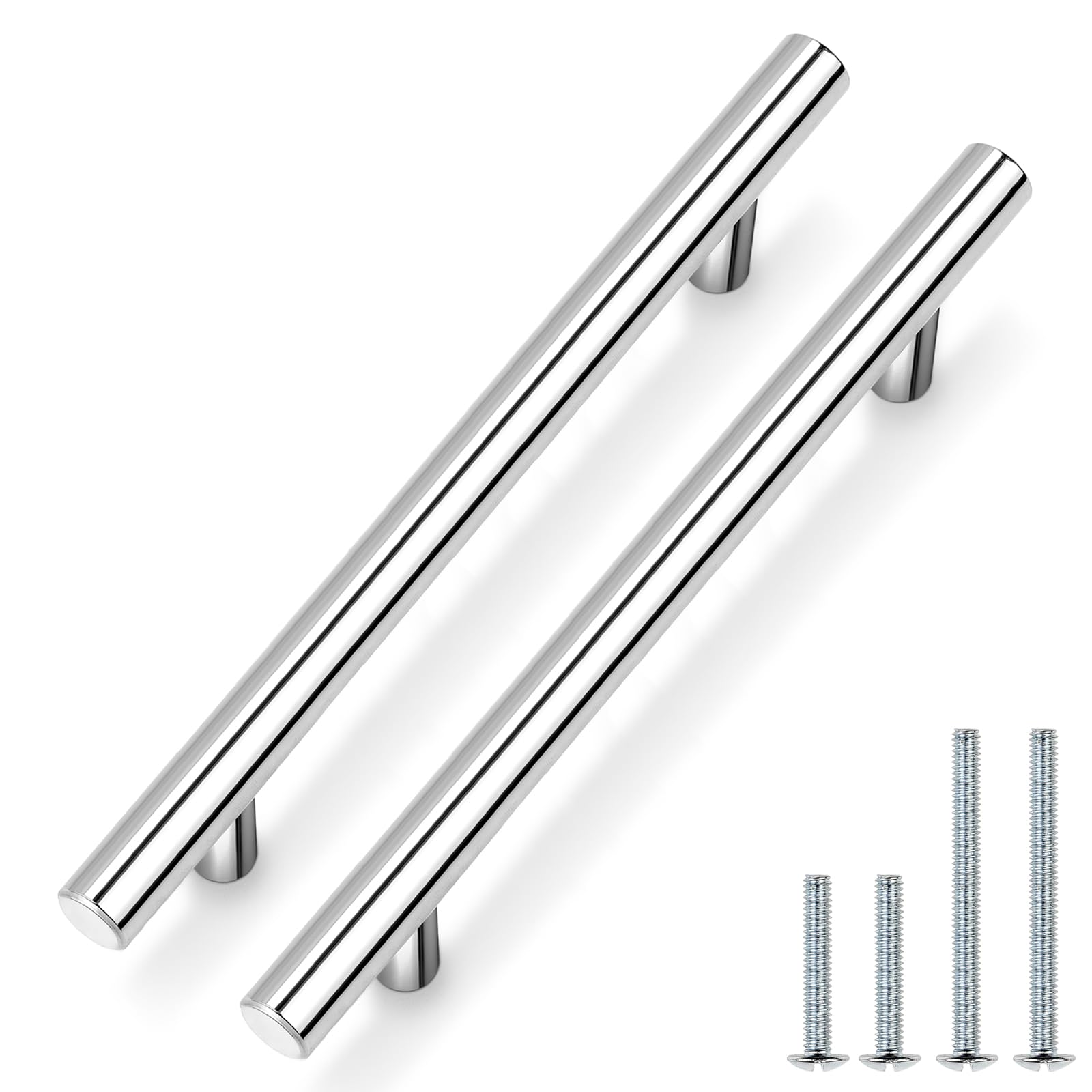 Probrico (30 Pack 3 Inch Hole Centers Kitchen Cabinet Handles Euro T Bar Cabinet Pulls Stainless Steel Kitchen Drawer Handles Brushed Nickel Furniture Dresser Cabinet Hardware, 5 Inch Total Length