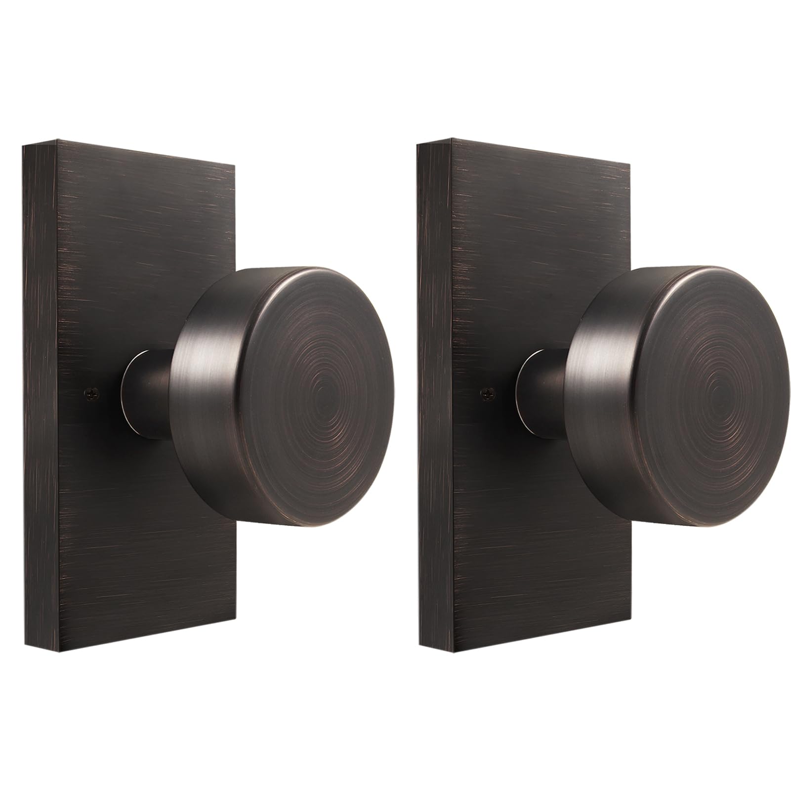 Polished Chrome Door Knobs Interior with Lock, Modern Privacy Door Knob Door Handles for Bathroom Bedroom Round