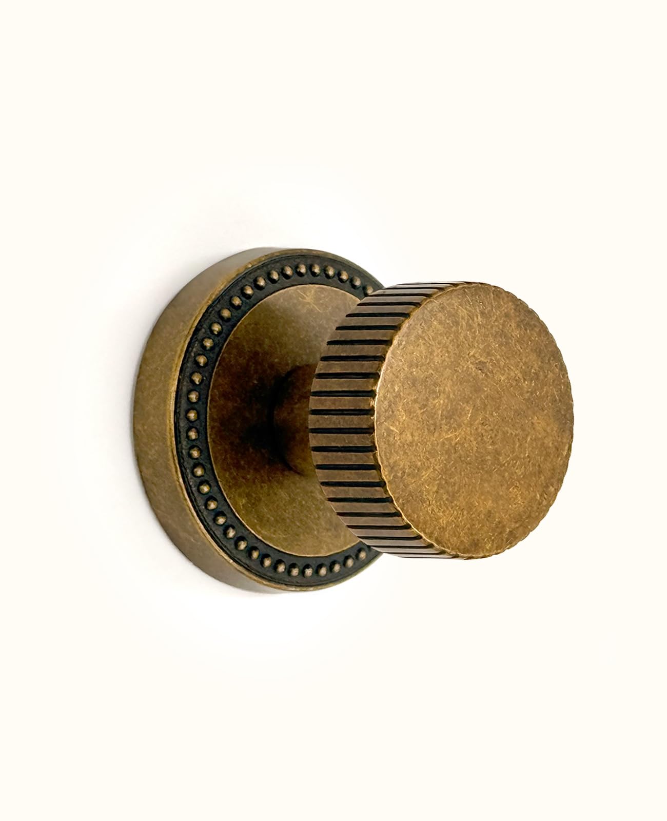 Asidrama 4 Pack Antique Brass Privacy Door Knobs with Lock, Vintage Door Handles with Antique Brass Door Knobs Interior for Bedroom or Bathroom, Heavy Duty Door Lever for Left Right Sided Doors