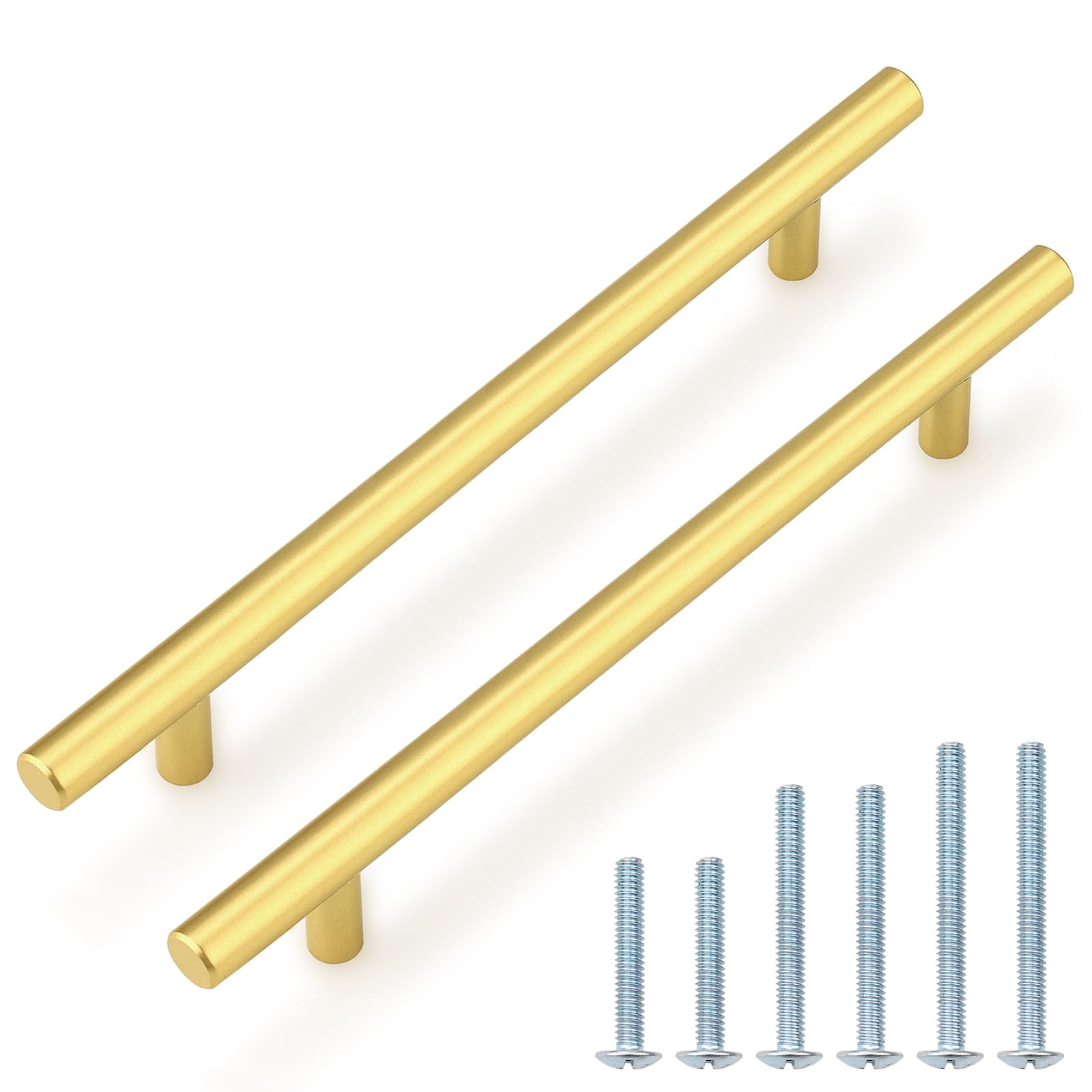 Probrico (30 Pack 3 Inch Hole Centers Kitchen Cabinet Handles Euro T Bar Cabinet Pulls Stainless Steel Kitchen Drawer Handles Brushed Nickel Furniture Dresser Cabinet Hardware, 5 Inch Total Length