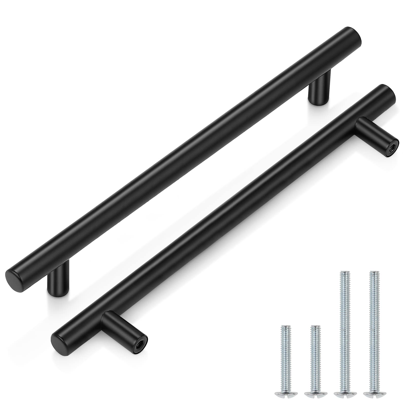 Probrico (30 Pack 3 Inch Hole Centers Kitchen Cabinet Handles Euro T Bar Cabinet Pulls Stainless Steel Kitchen Drawer Handles Brushed Nickel Furniture Dresser Cabinet Hardware, 5 Inch Total Length