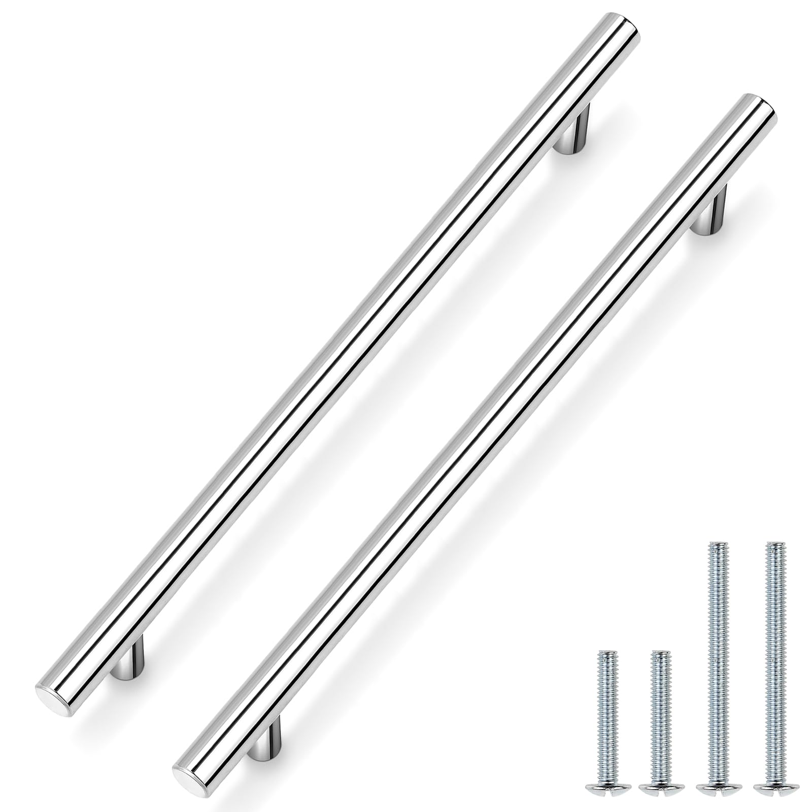 Probrico (30 Pack 3 Inch Hole Centers Kitchen Cabinet Handles Euro T Bar Cabinet Pulls Stainless Steel Kitchen Drawer Handles Brushed Nickel Furniture Dresser Cabinet Hardware, 5 Inch Total Length