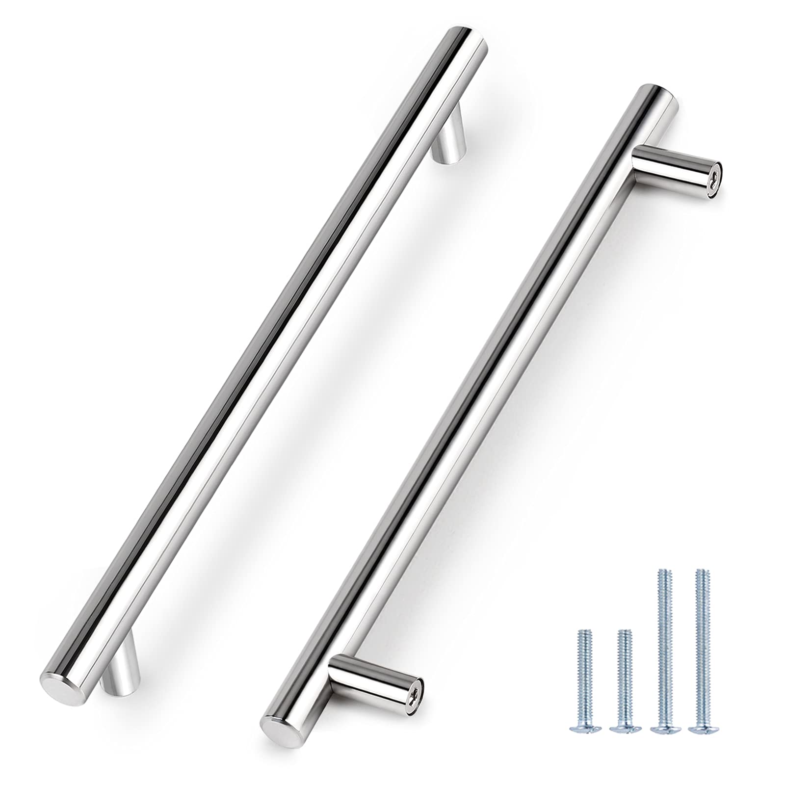 Probrico (30 Pack 3 Inch Hole Centers Kitchen Cabinet Handles Euro T Bar Cabinet Pulls Stainless Steel Kitchen Drawer Handles Brushed Nickel Furniture Dresser Cabinet Hardware, 5 Inch Total Length