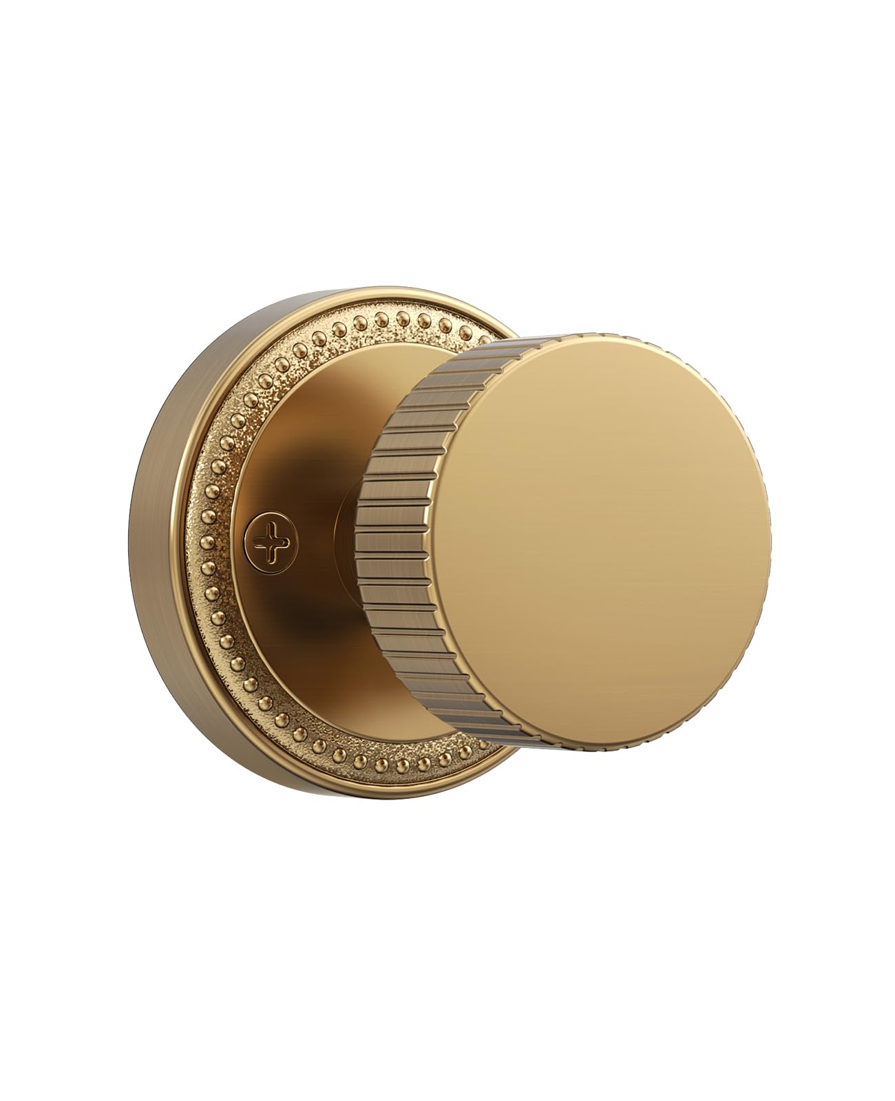 Asidrama 4 Pack Antique Brass Privacy Door Knobs with Lock, Vintage Door Handles with Antique Brass Door Knobs Interior for Bedroom or Bathroom, Heavy Duty Door Lever for Left Right Sided Doors