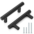 Probrico (30 Pack 3 Inch Hole Centers Kitchen Cabinet Handles Euro T Bar Cabinet Pulls Stainless Steel Kitchen Drawer Handles Brushed Nickel Furniture Dresser Cabinet Hardware, 5 Inch Total Length