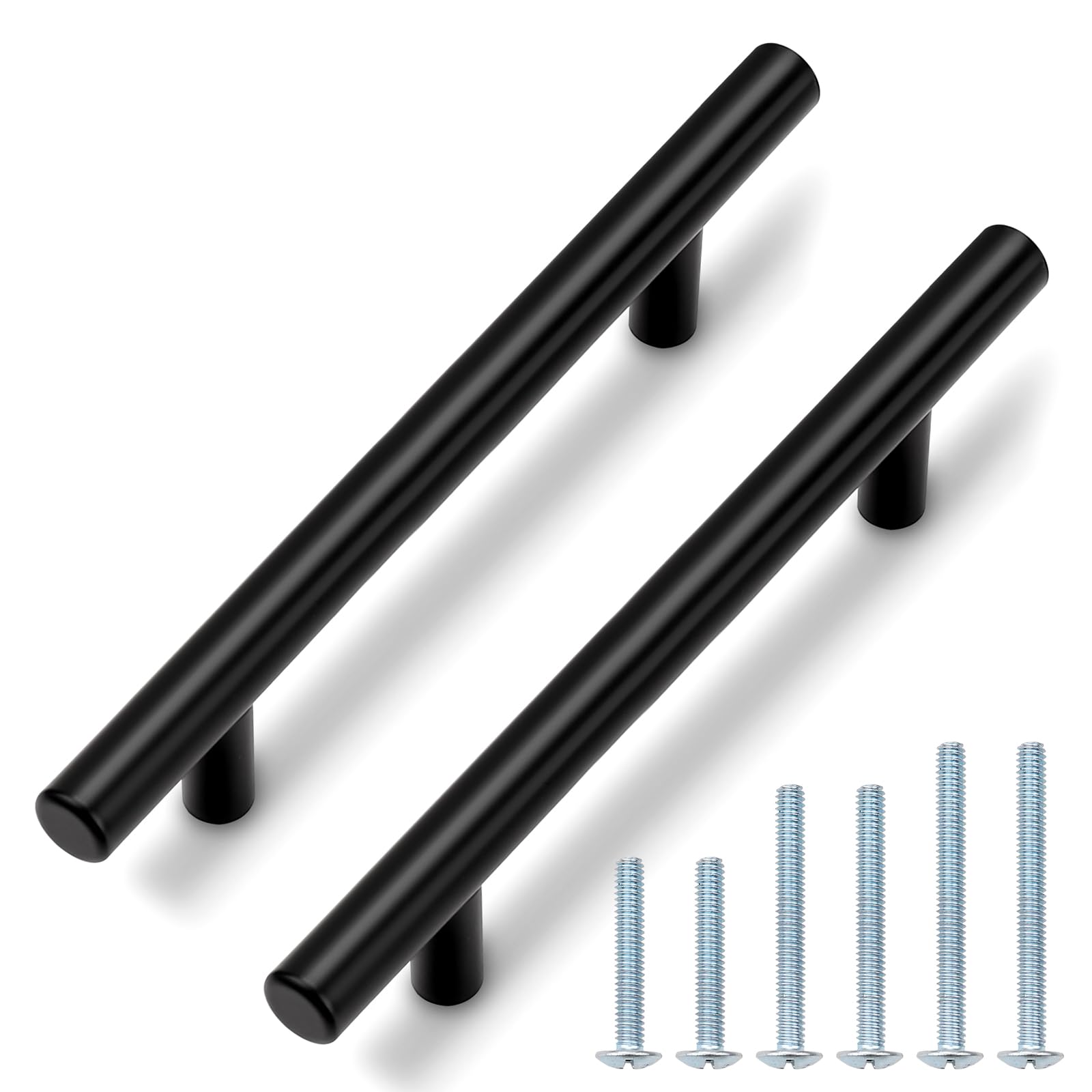 Probrico (30 Pack 3 Inch Hole Centers Kitchen Cabinet Handles Euro T Bar Cabinet Pulls Stainless Steel Kitchen Drawer Handles Brushed Nickel Furniture Dresser Cabinet Hardware, 5 Inch Total Length