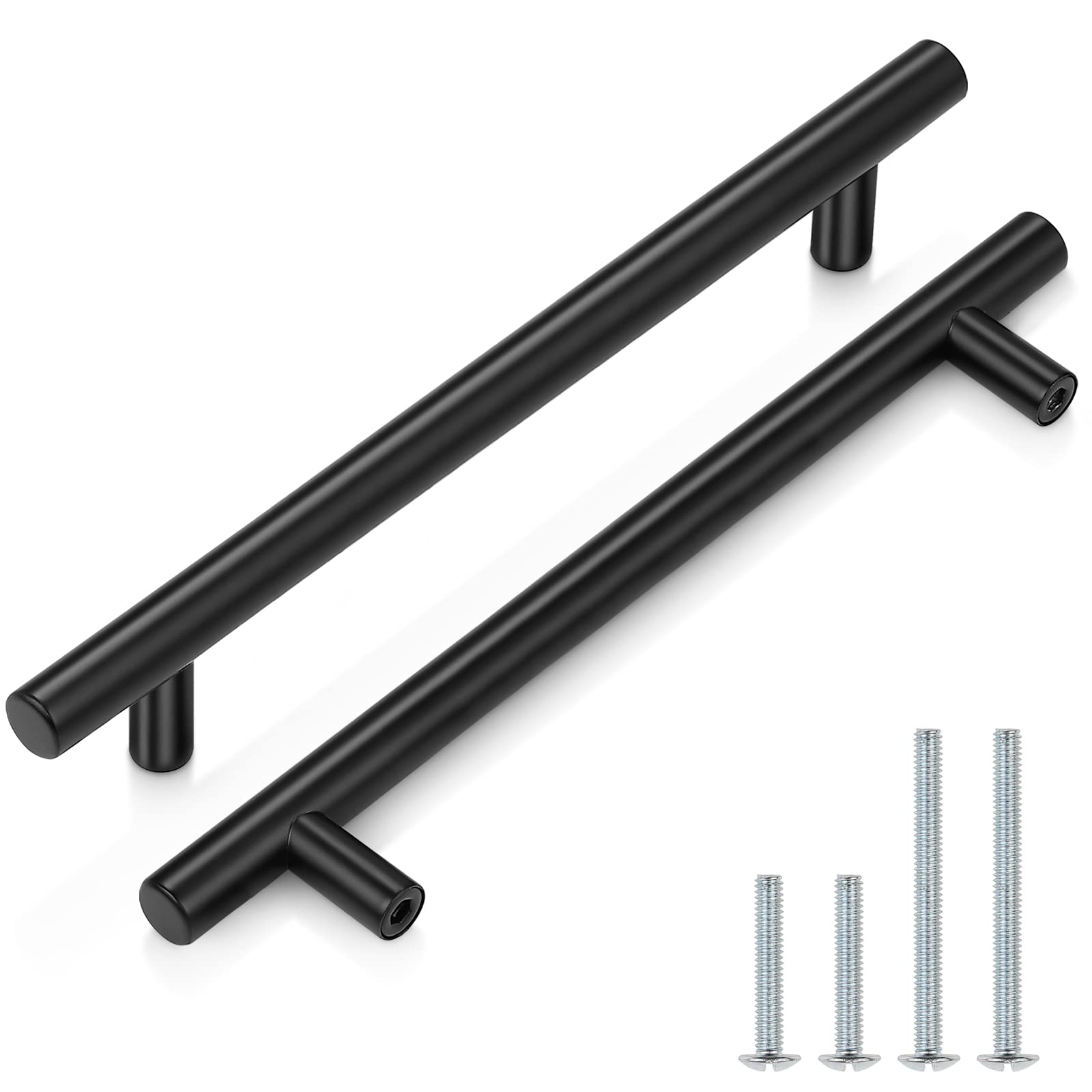 Probrico (30 Pack 3 Inch Hole Centers Kitchen Cabinet Handles Euro T Bar Cabinet Pulls Stainless Steel Kitchen Drawer Handles Brushed Nickel Furniture Dresser Cabinet Hardware, 5 Inch Total Length