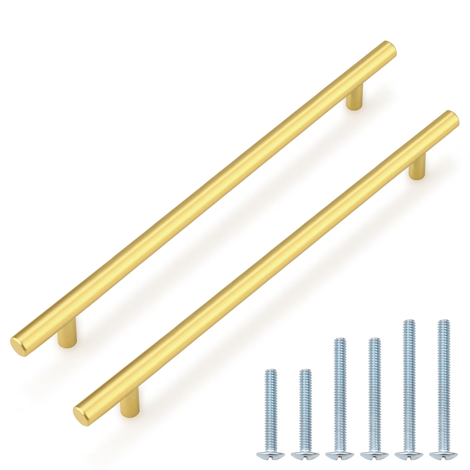 Probrico (30 Pack 3 Inch Hole Centers Kitchen Cabinet Handles Euro T Bar Cabinet Pulls Stainless Steel Kitchen Drawer Handles Brushed Nickel Furniture Dresser Cabinet Hardware, 5 Inch Total Length