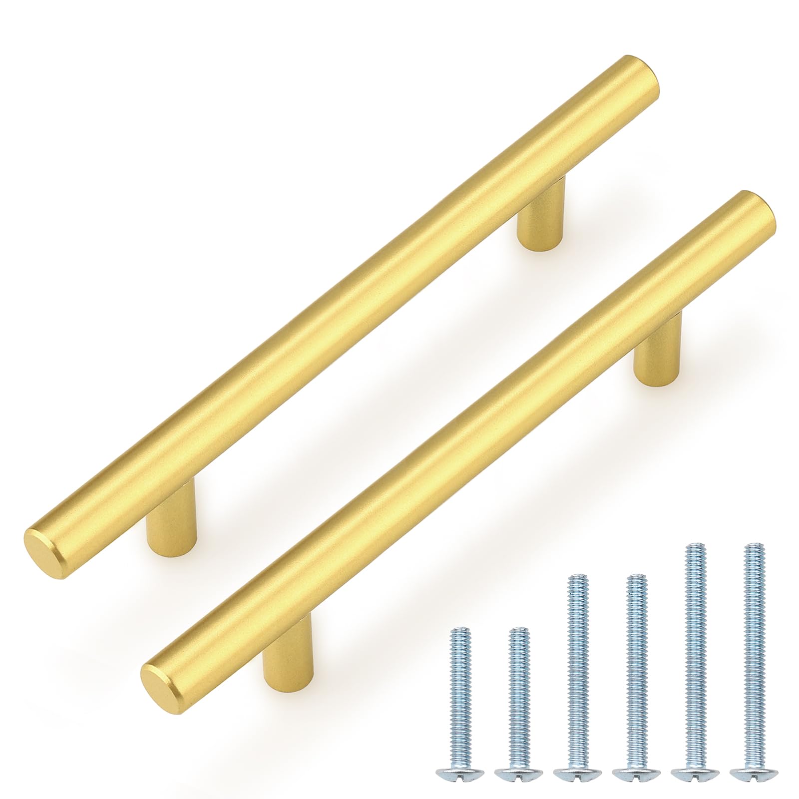 Probrico (30 Pack 3 Inch Hole Centers Kitchen Cabinet Handles Euro T Bar Cabinet Pulls Stainless Steel Kitchen Drawer Handles Brushed Nickel Furniture Dresser Cabinet Hardware, 5 Inch Total Length