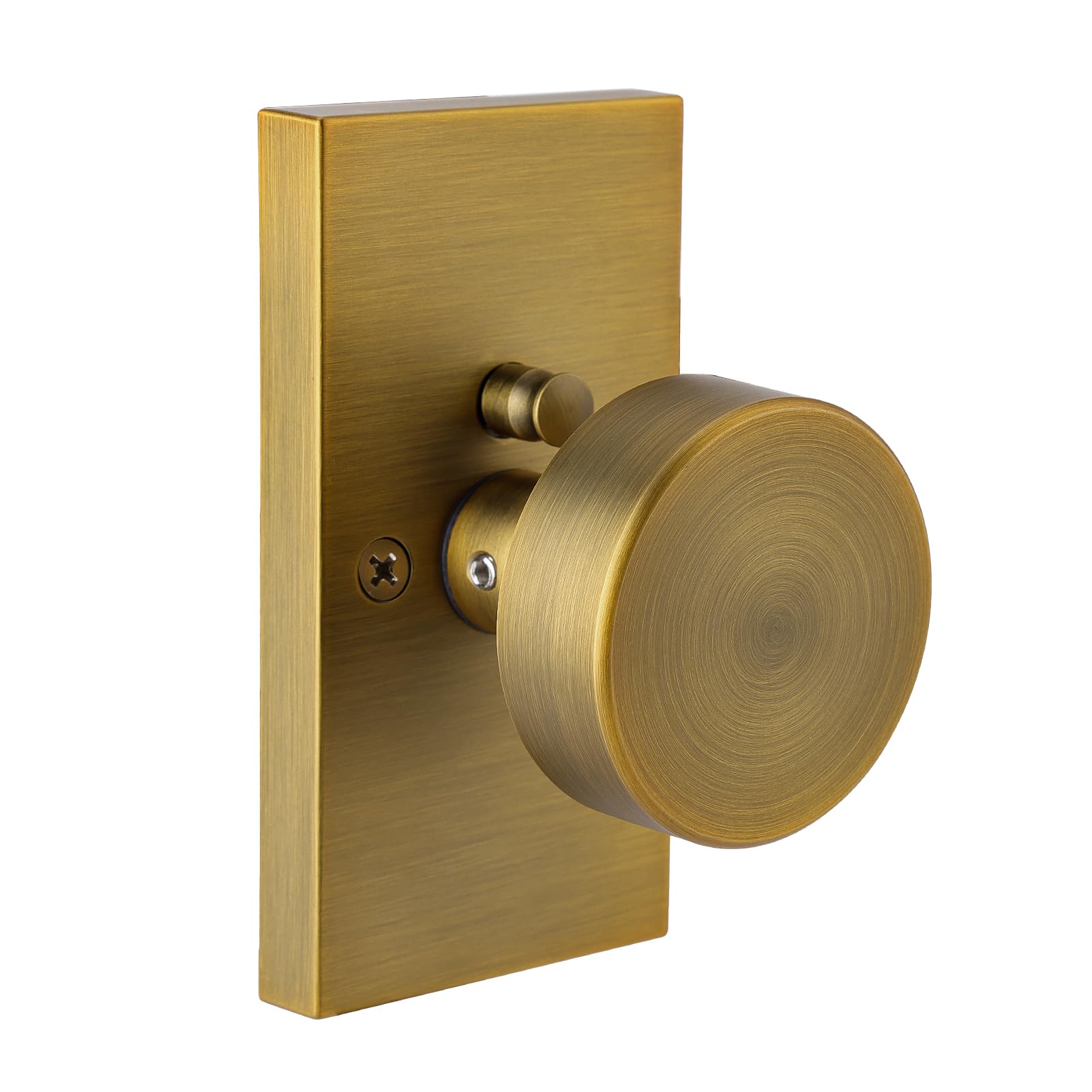 Polished Chrome Door Knobs Interior with Lock, Modern Privacy Door Knob Door Handles for Bathroom Bedroom Round
