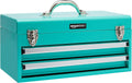 Amazon Basics Metal Tool Box with Drawers, Storage and Organization Tool Chest, Powder Coat Finish, 18.1 x 8.7 x 9.5 in, Turquoise