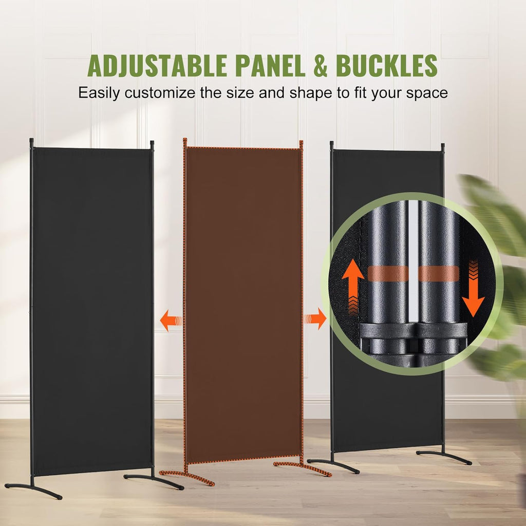 VEVOR Room Divider, 3 Panel Room Dividers and Folding Privacy Screens, Fabric Partition Room Dividers for Office, Bedroom, Dining Room, Study, Freestanding, Black