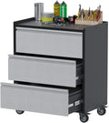 IDEALHOUSE Heavy Duty Rolling Tool Cabinet - Mobile Metal Storage with Lock, 4 Wheels & Adjustable Shelf for Garage Workshop Organization (Grey)