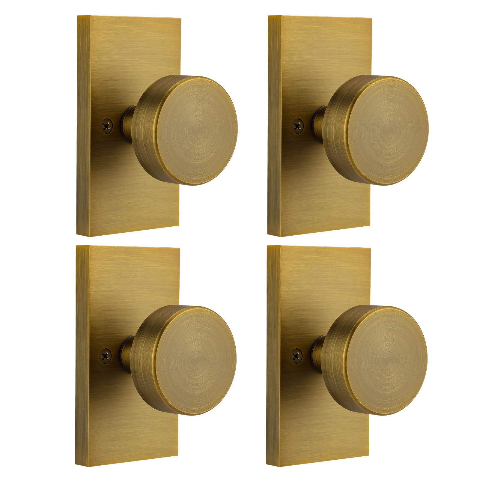 Polished Chrome Door Knobs Interior with Lock, Modern Privacy Door Knob Door Handles for Bathroom Bedroom Round