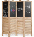Giantex 4 Panel Room Dividers, 5.7 Ft Folding Privacy Screen with Chalkboard Panels, Freestanding Partition Room Divider Screen Panel for Bedroom, Office