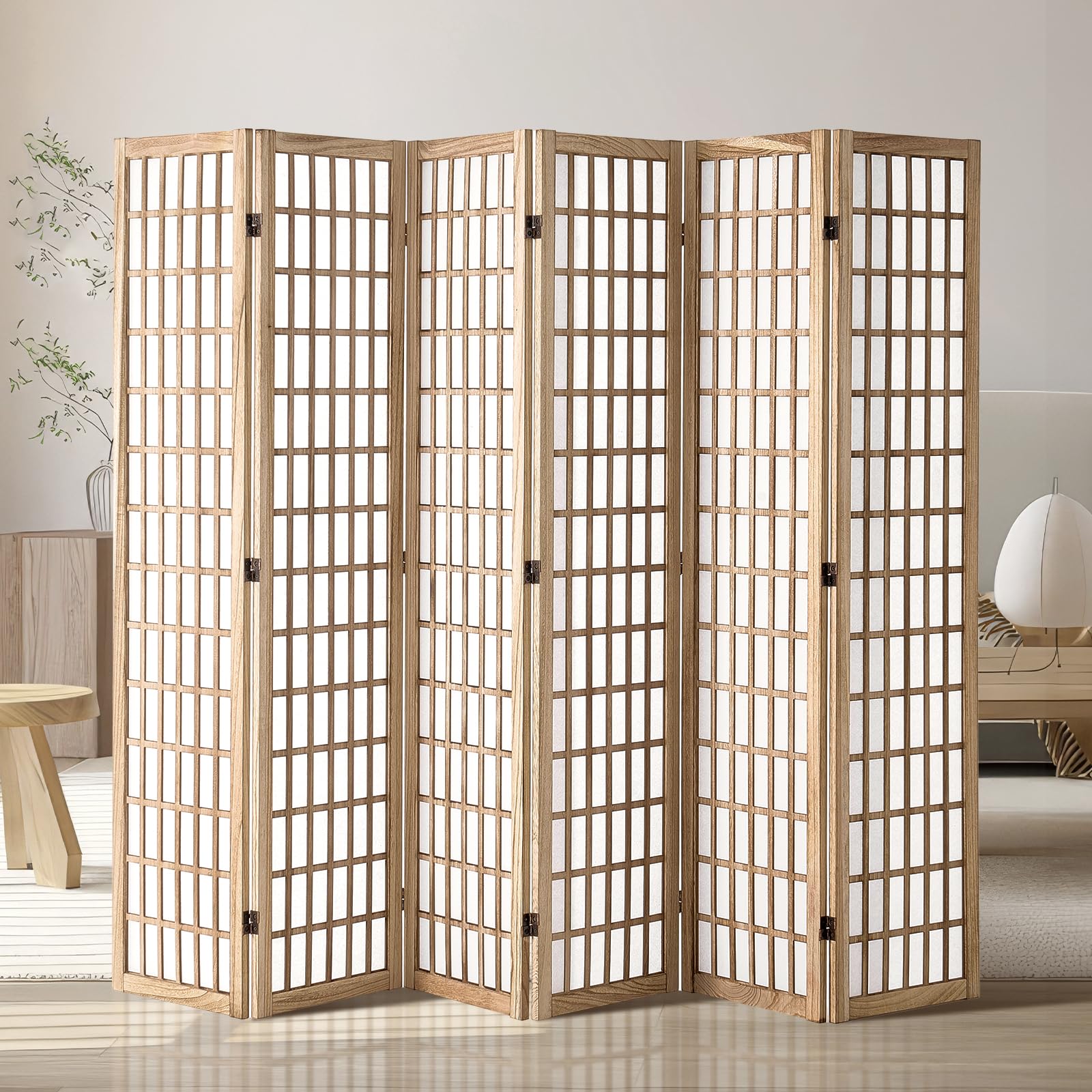 VEVOR Room Divider, 3 Panel Japanese Room Divider, Wood Folding Privacy Screen Indoor, Japanese Partition Dividers Portable Decoration Screens, for Room Separation Home Office Restaurant & Bedroom