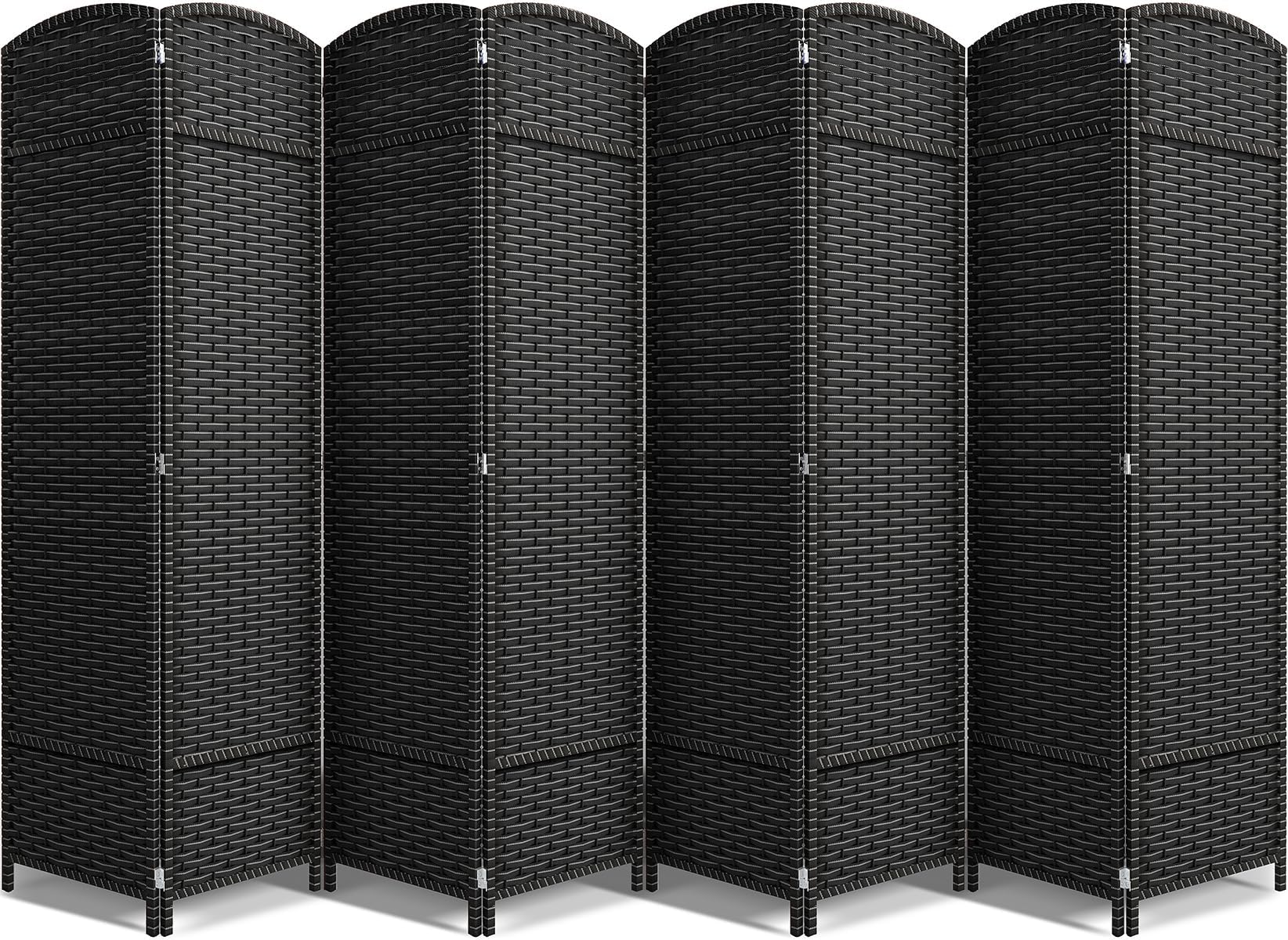 Sorbus 8 Panel Room Divider 6 ft. Tall - Privacy Screen, Extra Wide Double Hinged Panels, Mesh Hand-Woven Design, Partition Room Dividers and Folding Privacy Screens, Wall Divider for Room Separation