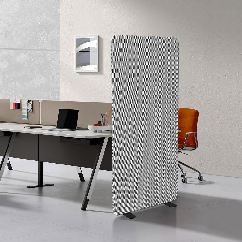 65"× 29" Standing Room Dividers Panel, Office Partitions, High-Density Fabric, Heavy-Duty Steel Pipe, Privacy Divider Panel Wall for Office, Home, Study, Video Conference, Gray