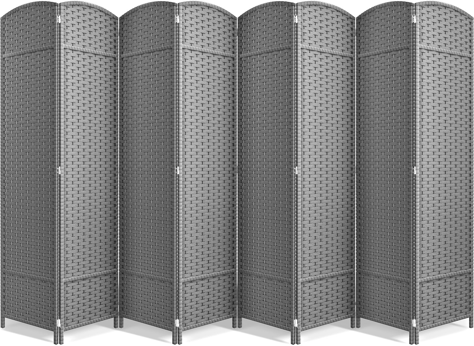 Sorbus 8 Panel Room Divider 6 ft. Tall - Privacy Screen, Extra Wide Double Hinged Panels, Mesh Hand-Woven Design, Partition Room Dividers and Folding Privacy Screens, Wall Divider for Room Separation