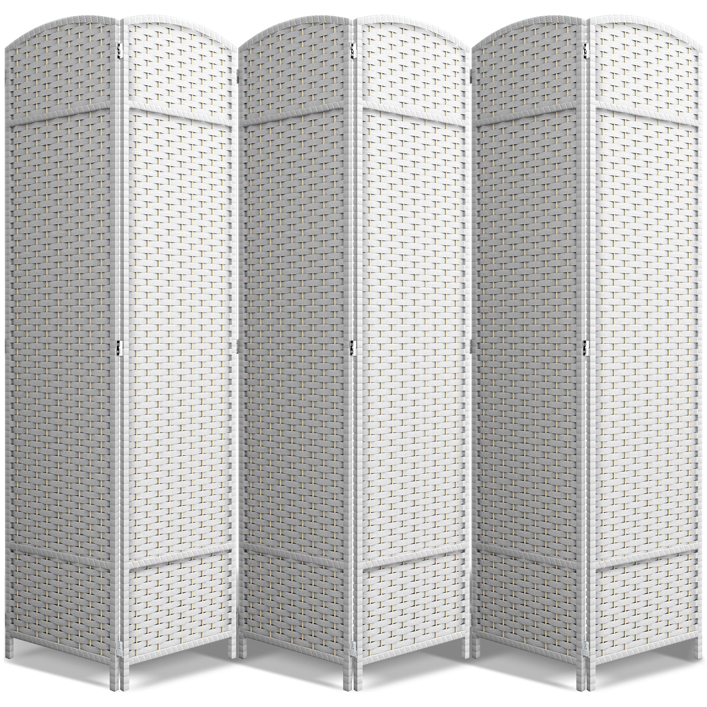 Sorbus 8 Panel Room Divider 6 ft. Tall - Privacy Screen, Extra Wide Double Hinged Panels, Mesh Hand-Woven Design, Partition Room Dividers and Folding Privacy Screens, Wall Divider for Room Separation