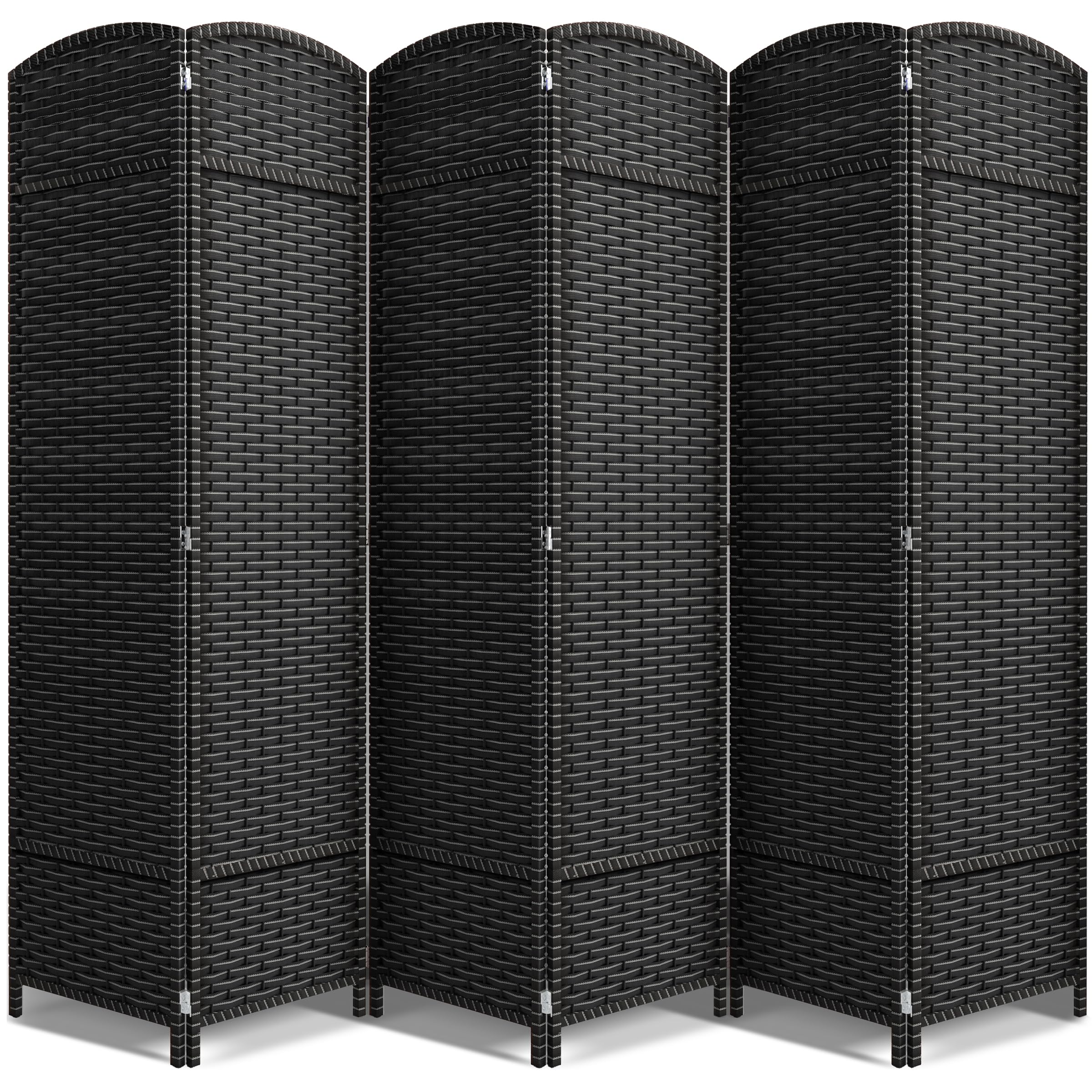 Sorbus 8 Panel Room Divider 6 ft. Tall - Privacy Screen, Extra Wide Double Hinged Panels, Mesh Hand-Woven Design, Partition Room Dividers and Folding Privacy Screens, Wall Divider for Room Separation