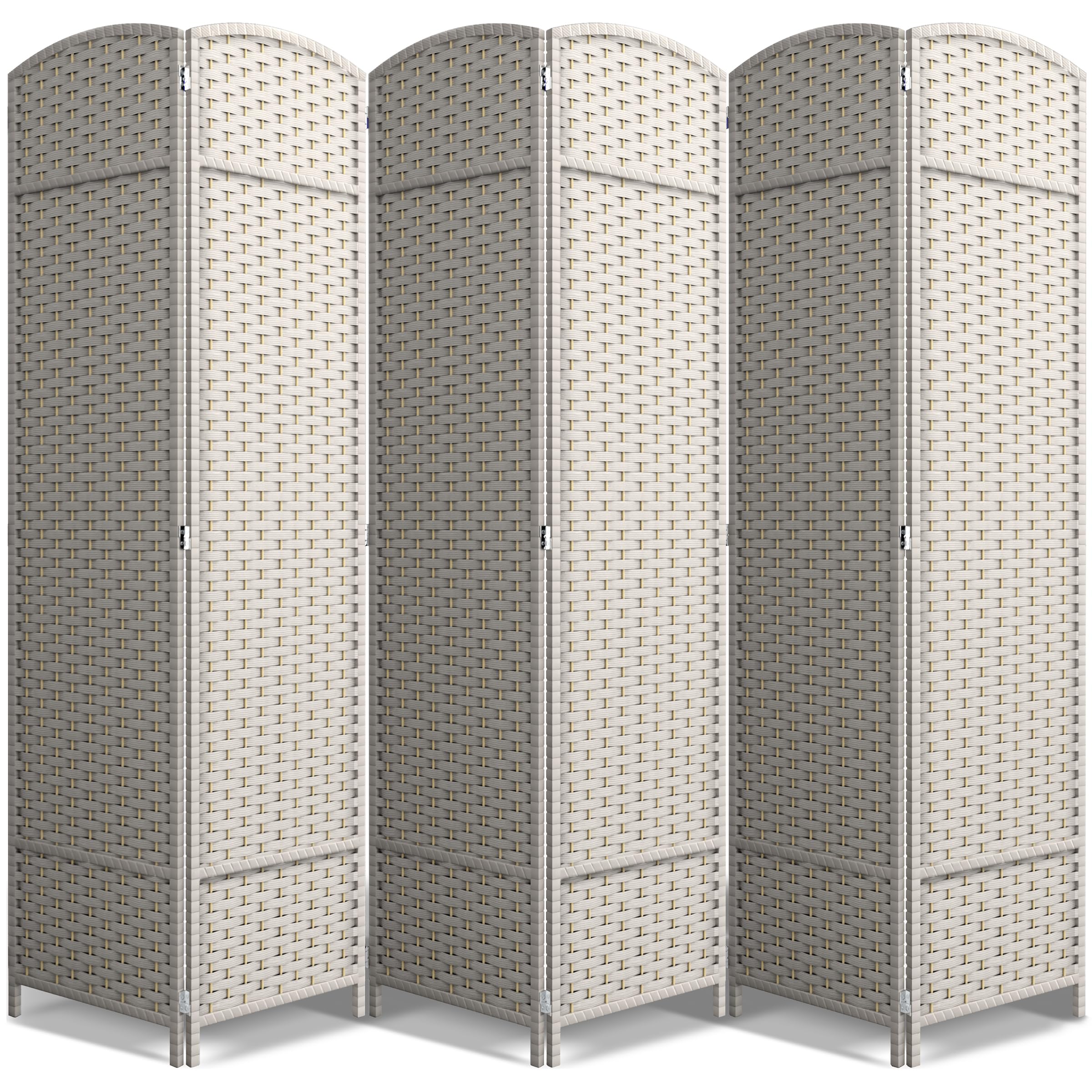Sorbus 8 Panel Room Divider 6 ft. Tall - Privacy Screen, Extra Wide Double Hinged Panels, Mesh Hand-Woven Design, Partition Room Dividers and Folding Privacy Screens, Wall Divider for Room Separation