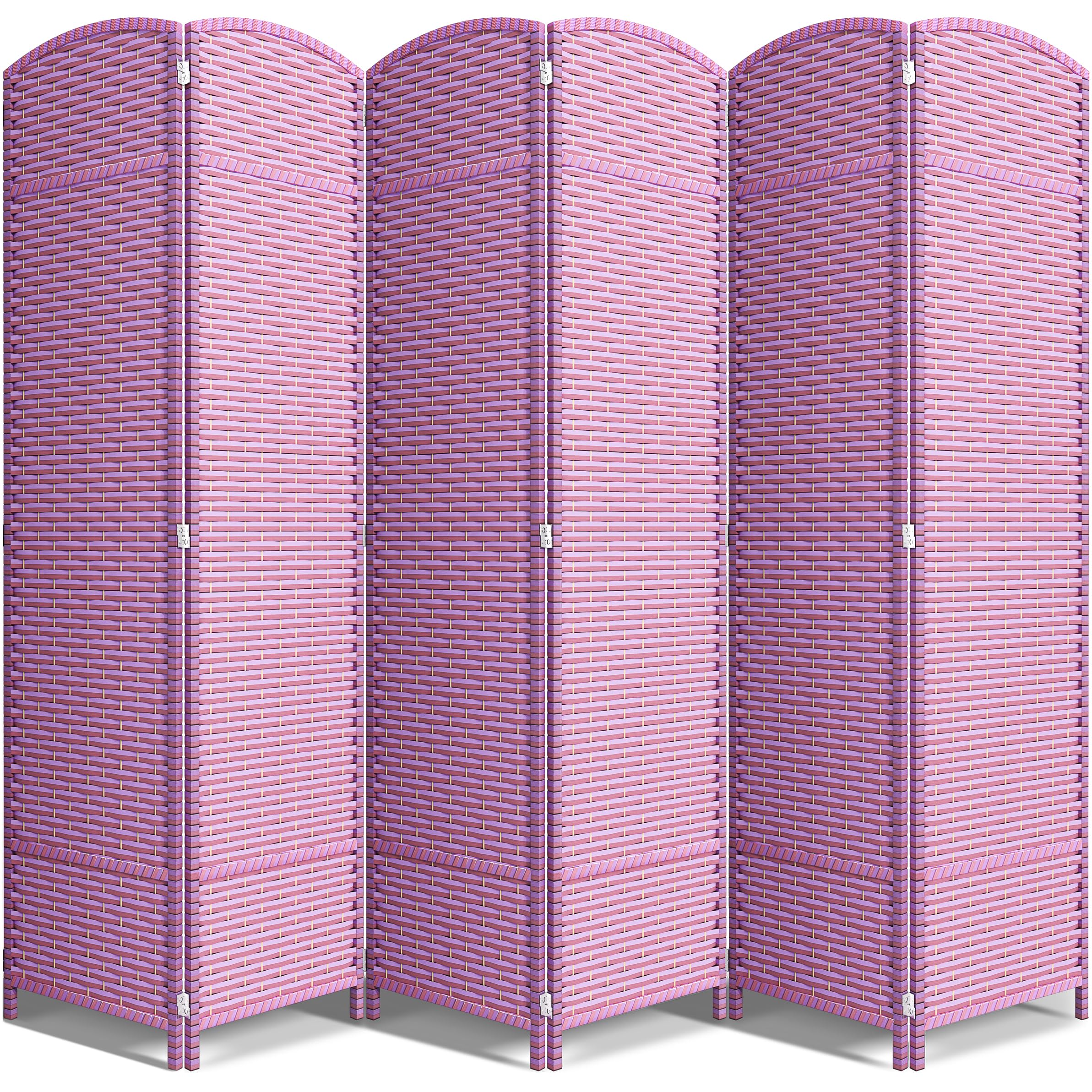 Sorbus 8 Panel Room Divider 6 ft. Tall - Privacy Screen, Extra Wide Double Hinged Panels, Mesh Hand-Woven Design, Partition Room Dividers and Folding Privacy Screens, Wall Divider for Room Separation